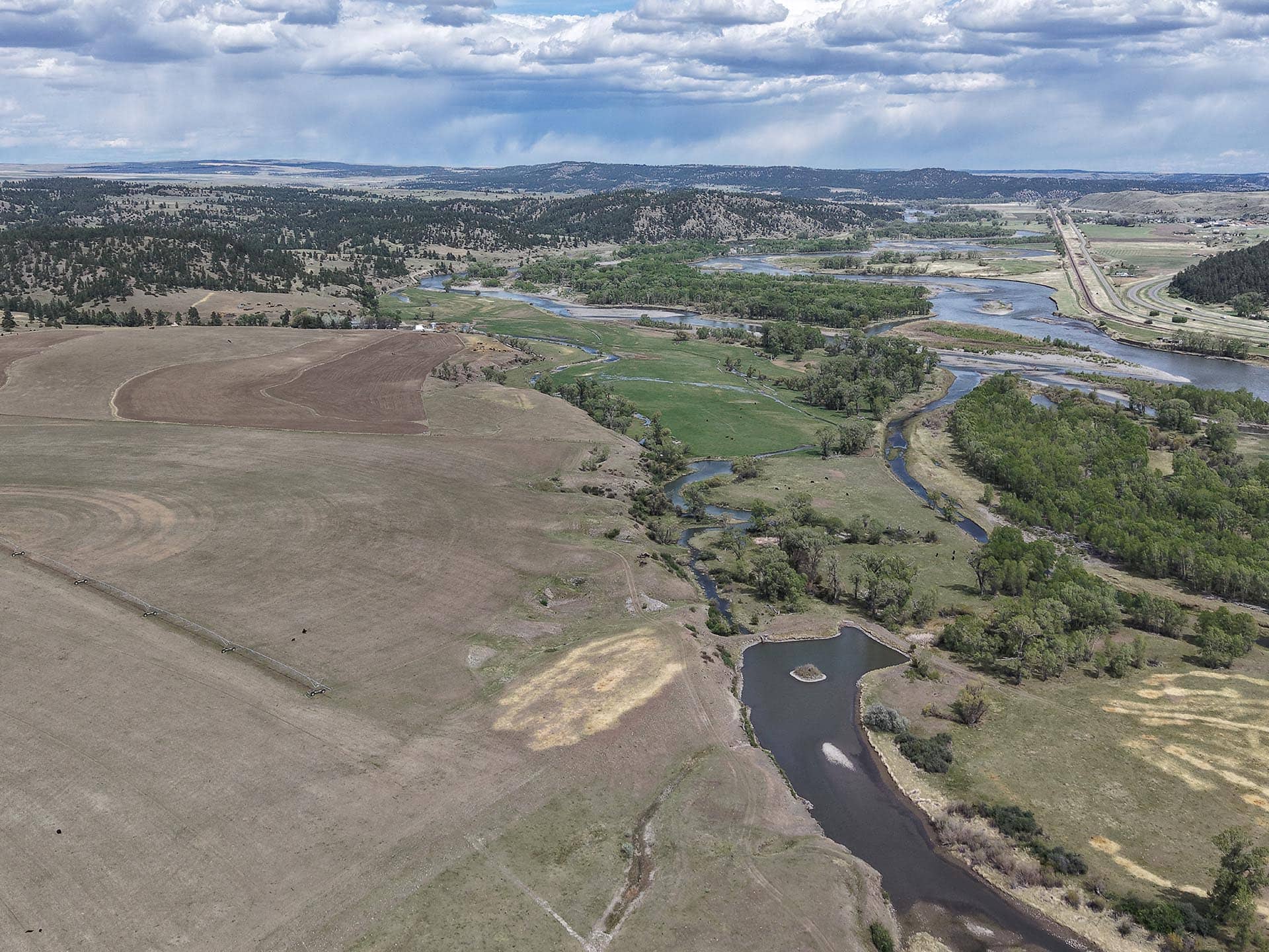 river frontage with multiple channels for sale montana springtime ranch on the yellowstone river