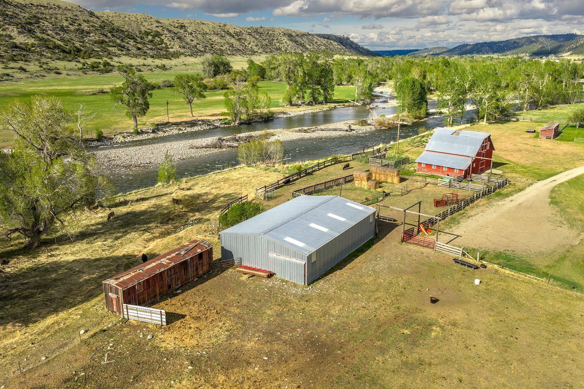 riverfront land with multiple structures for sale montana stillwater riffle ranch