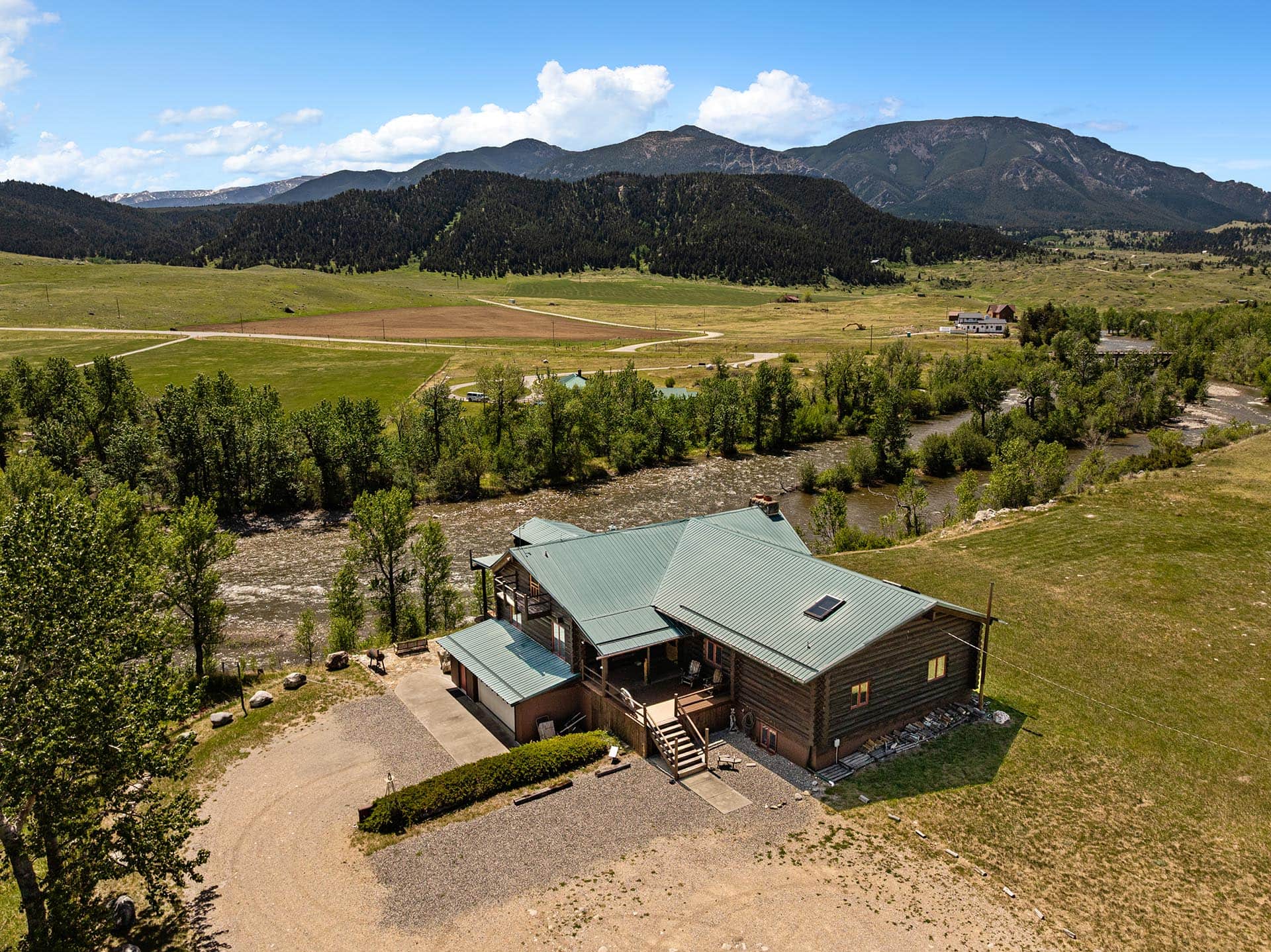 riverfront log home property for sale montana two rivers lodge