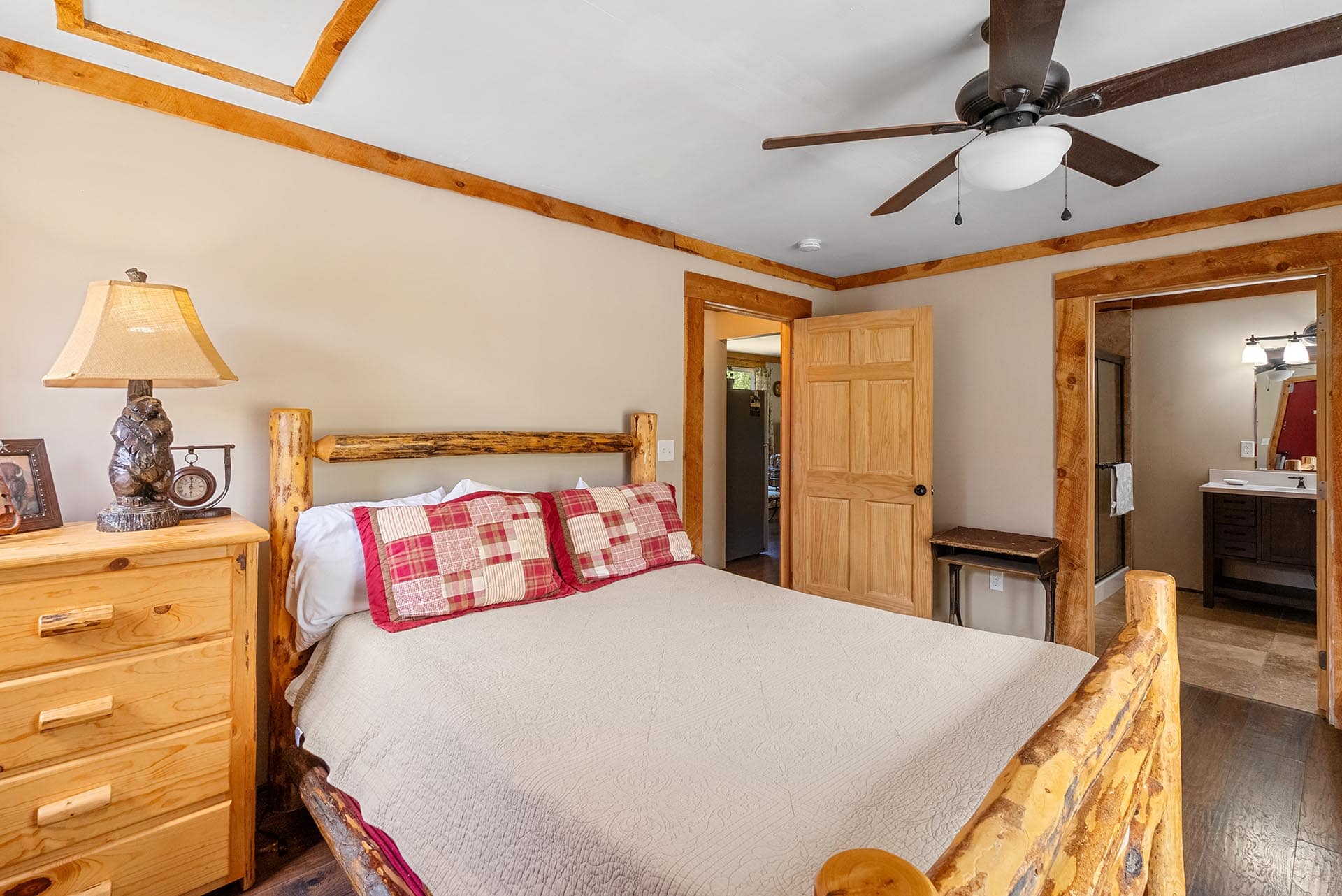 rustic bedroom home for sale montana two rivers lodge