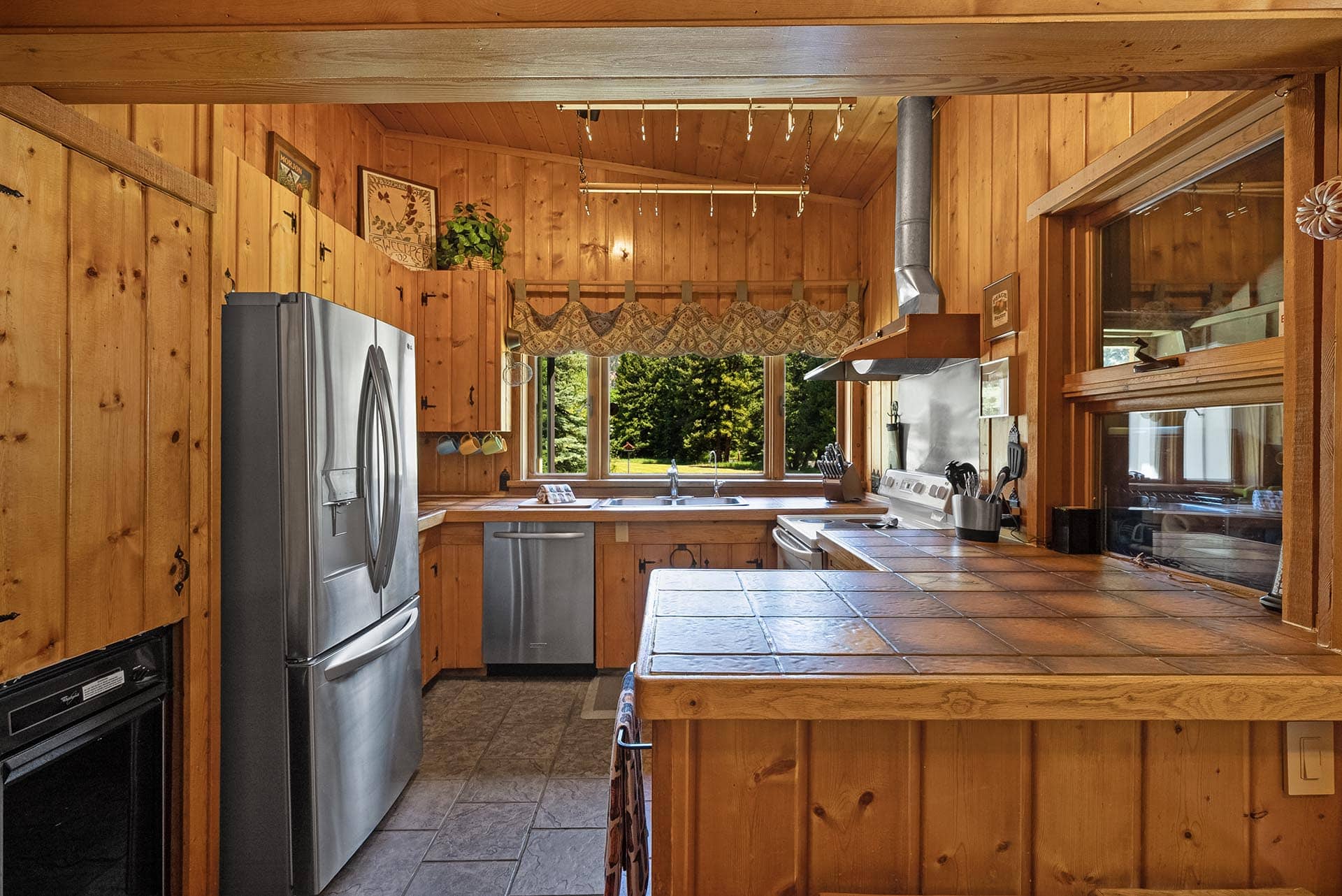 rustic home bar river view for sale montana gallatin riverfront retreat in big sky