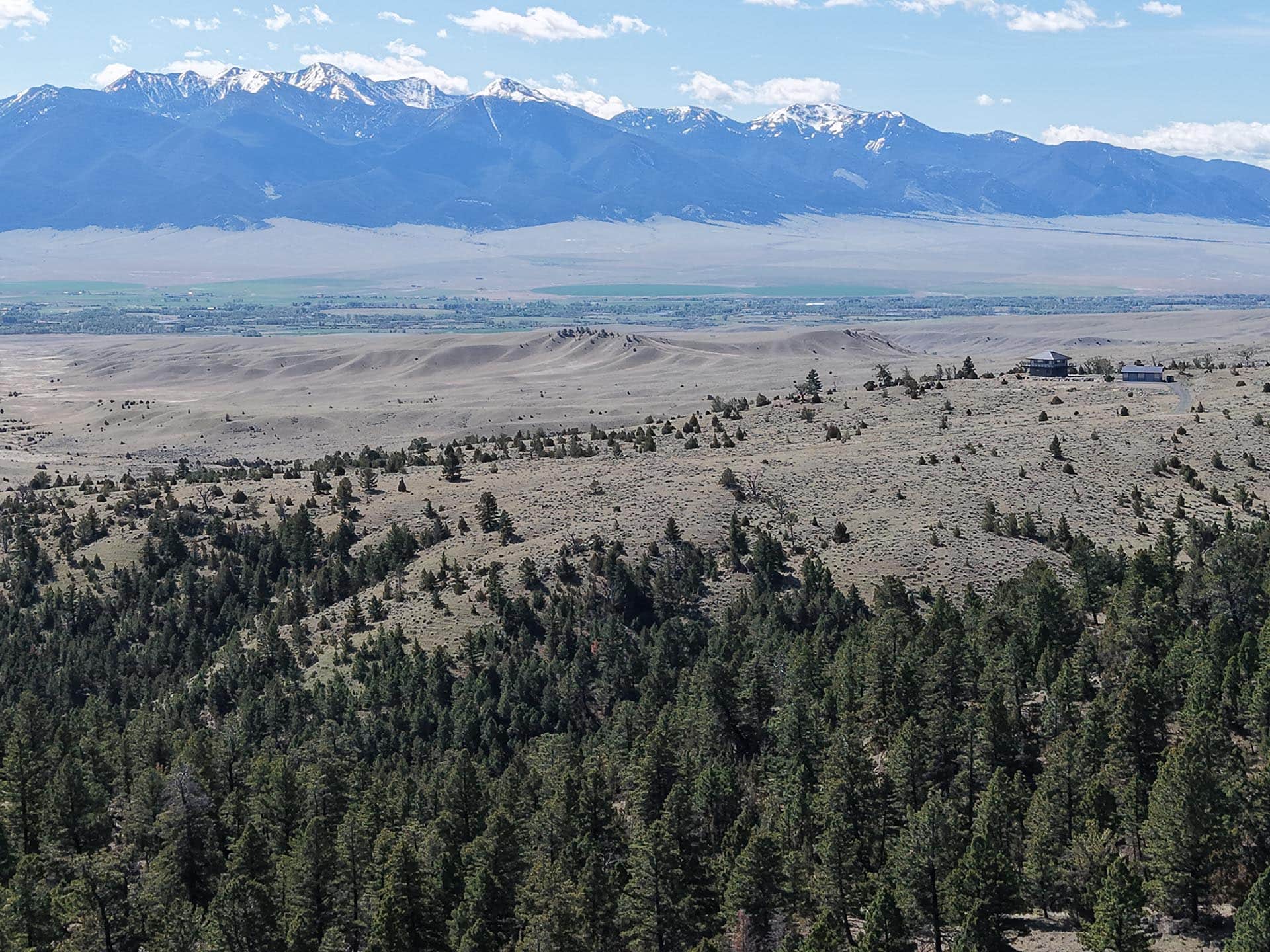 snow capped mountain view land montana little fish creek lookout