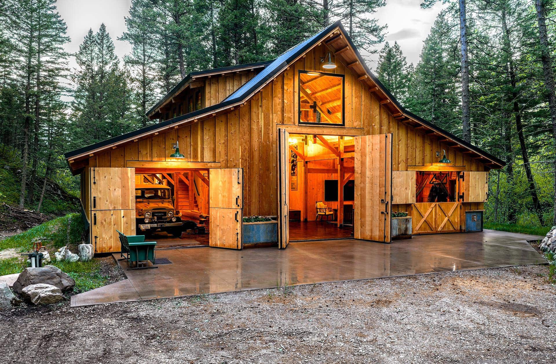 timber frame garage building for sale montana bozeman creekside hideaway