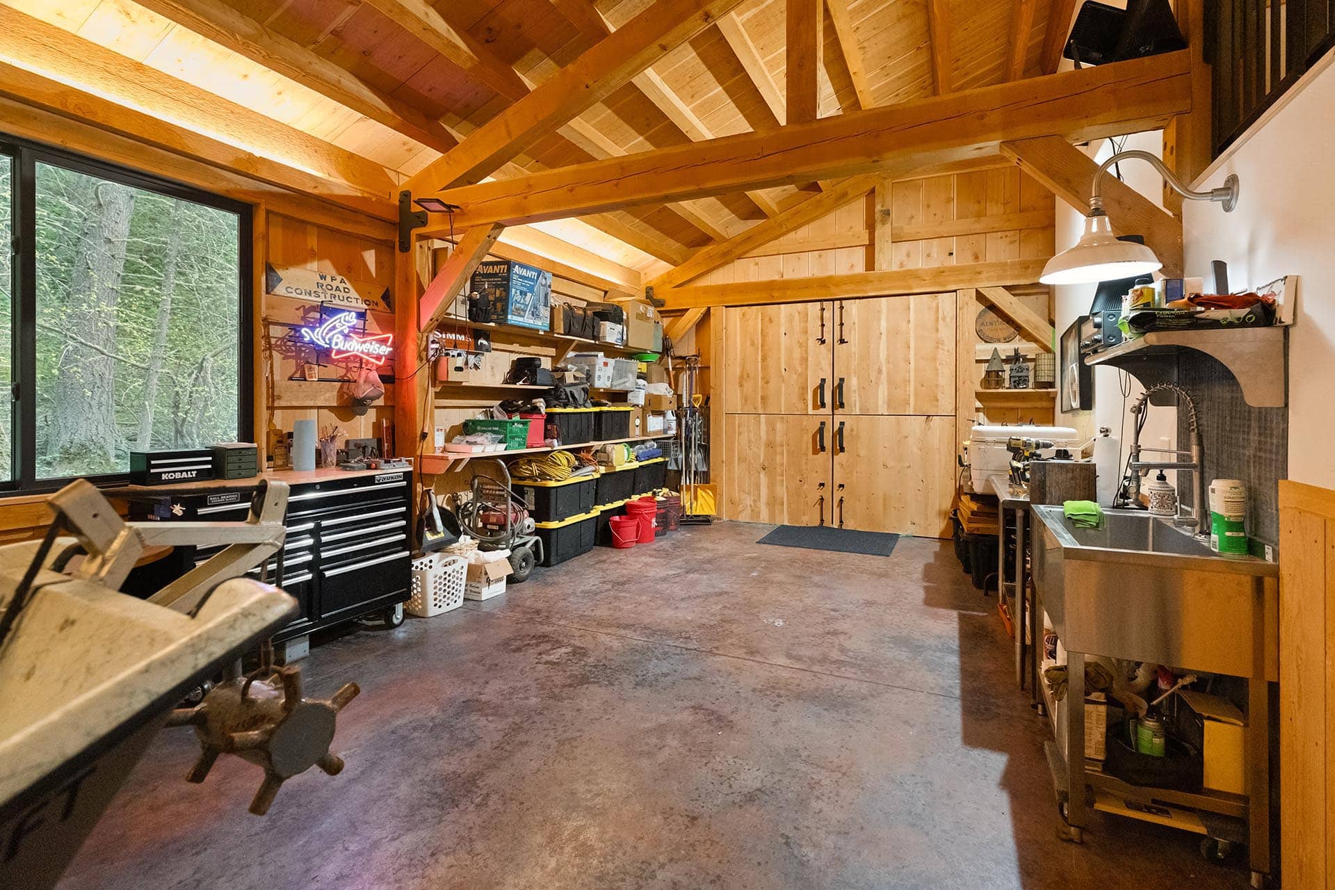 wood interior workshop for sale montana bozeman creekside hideaway