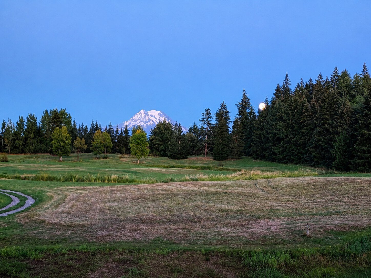Mt Rainier Full Moon Washington Still Water Retreat