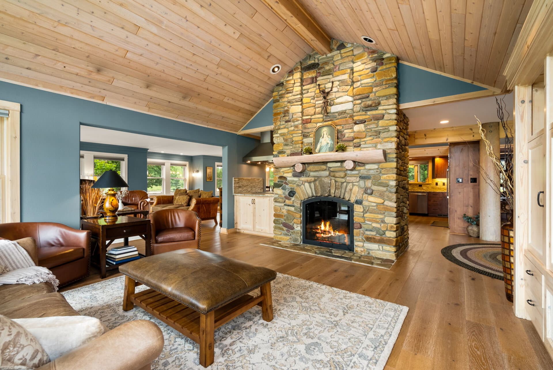 Real Stone Chimney Interior Washington Still Water Retreat