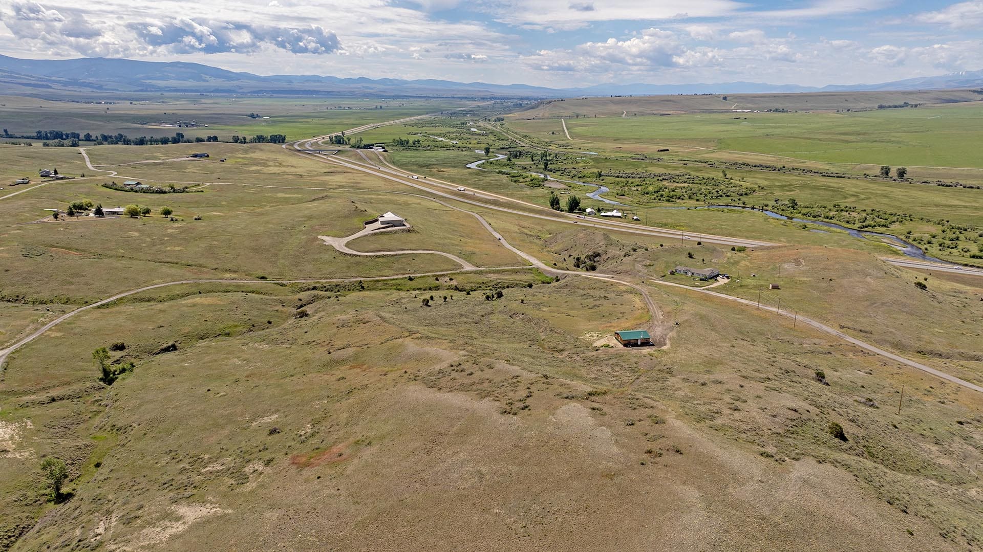 aerial river valley view land montana pintler views retreat