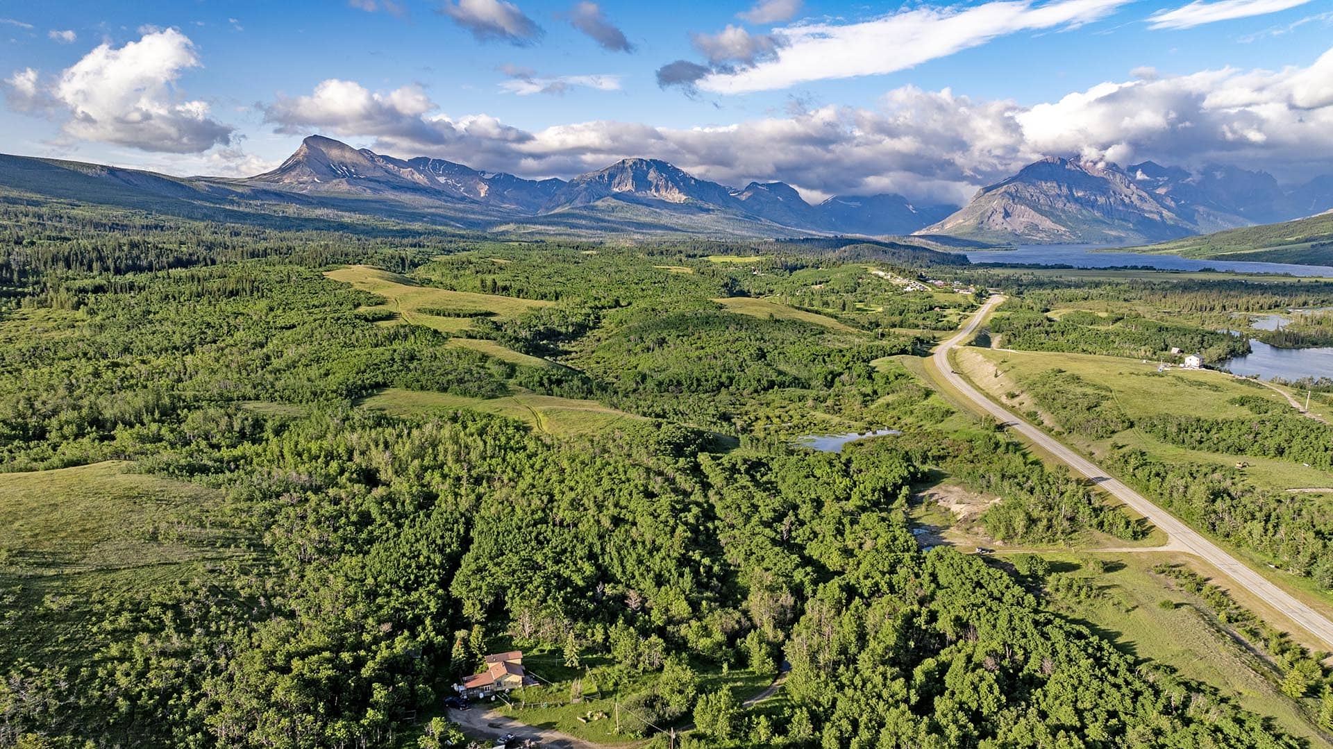 aerial view mountain land for sale montana st. mary overlook