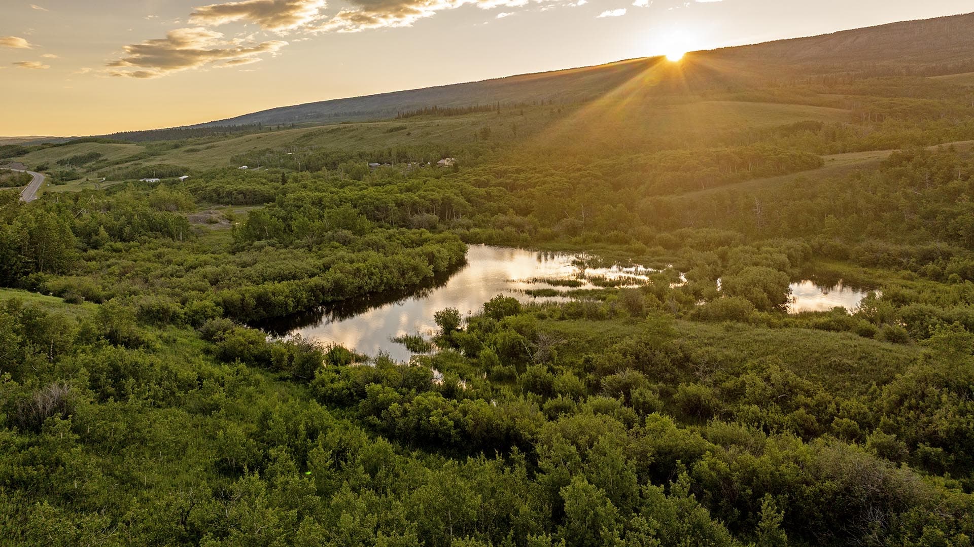 land for sale with aerial wetland view montana st. mary overlook
