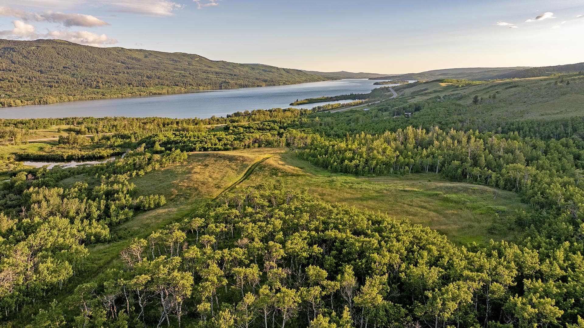 land for sale with aerial wetland view montana st. mary overlook