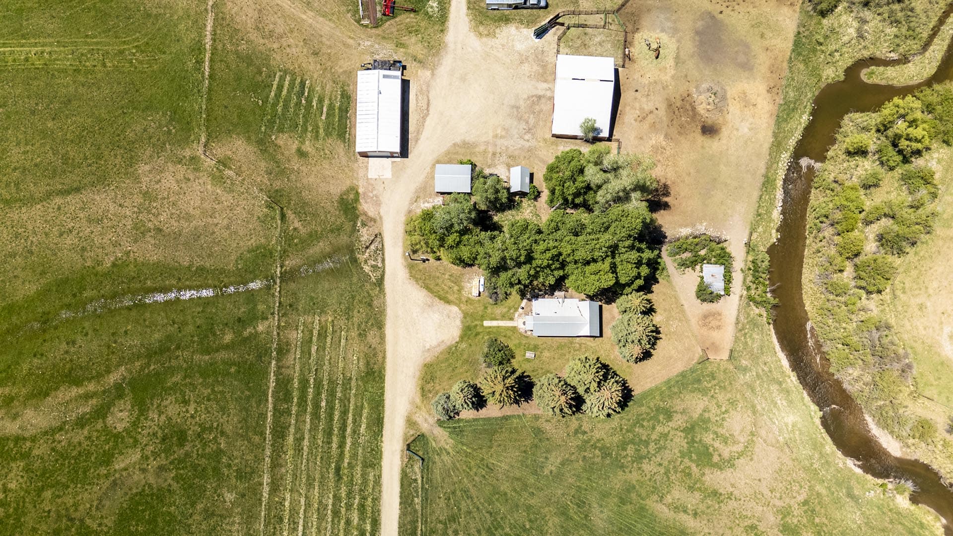 overhead shot guest house montana j lazy j ranch