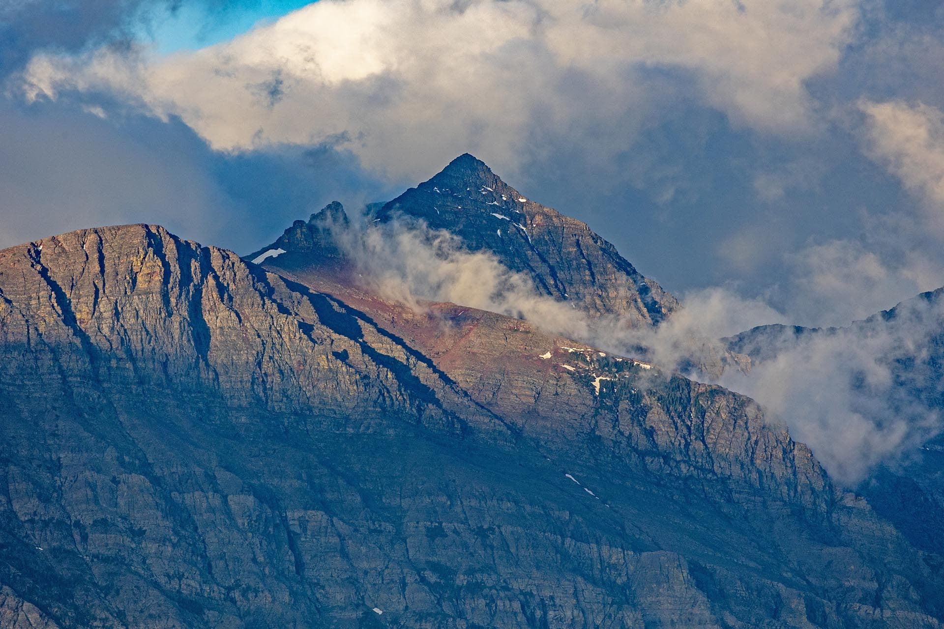 rugged mountain peak land montana st. mary overlook