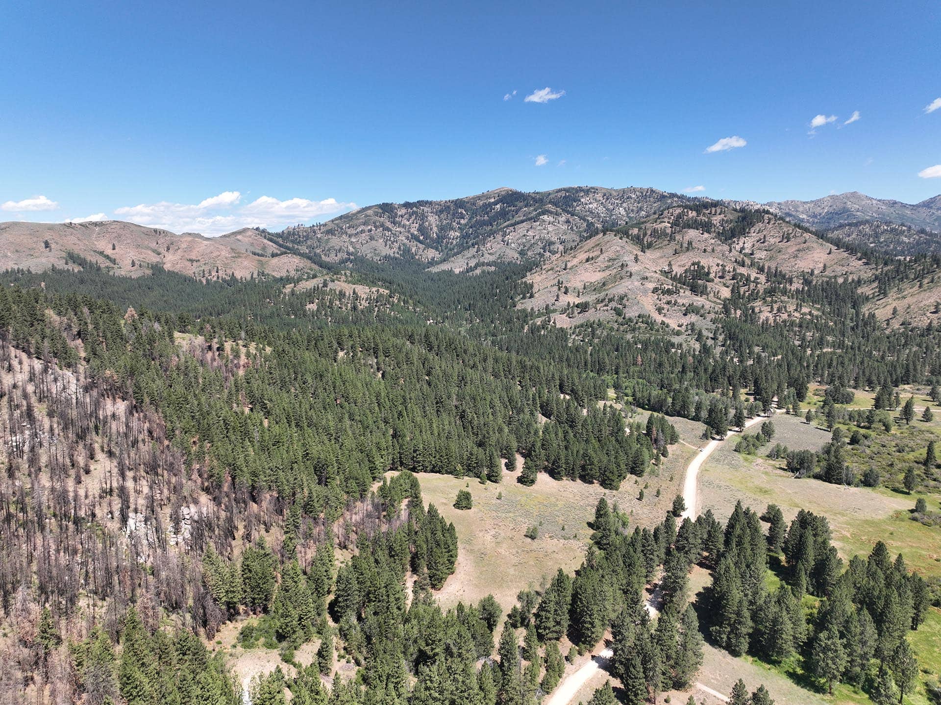 valley mountain road view idaho mountain land and lots