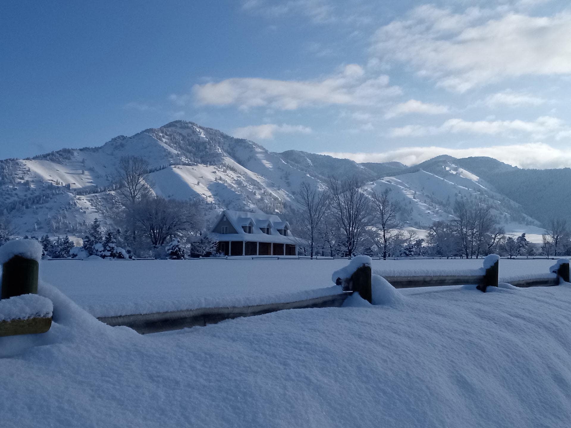 winter mountains montana middle cottonwood homestead