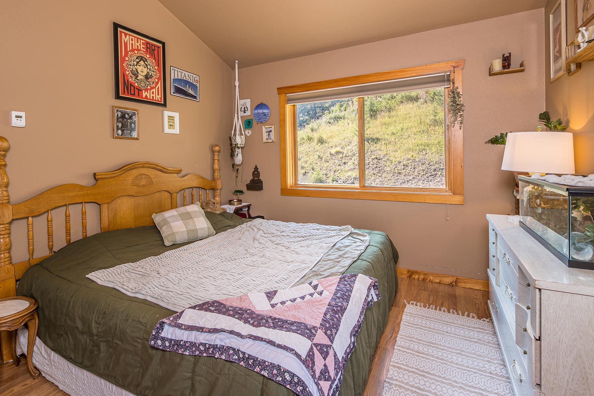 bedroom with hillside view montana elk ranch