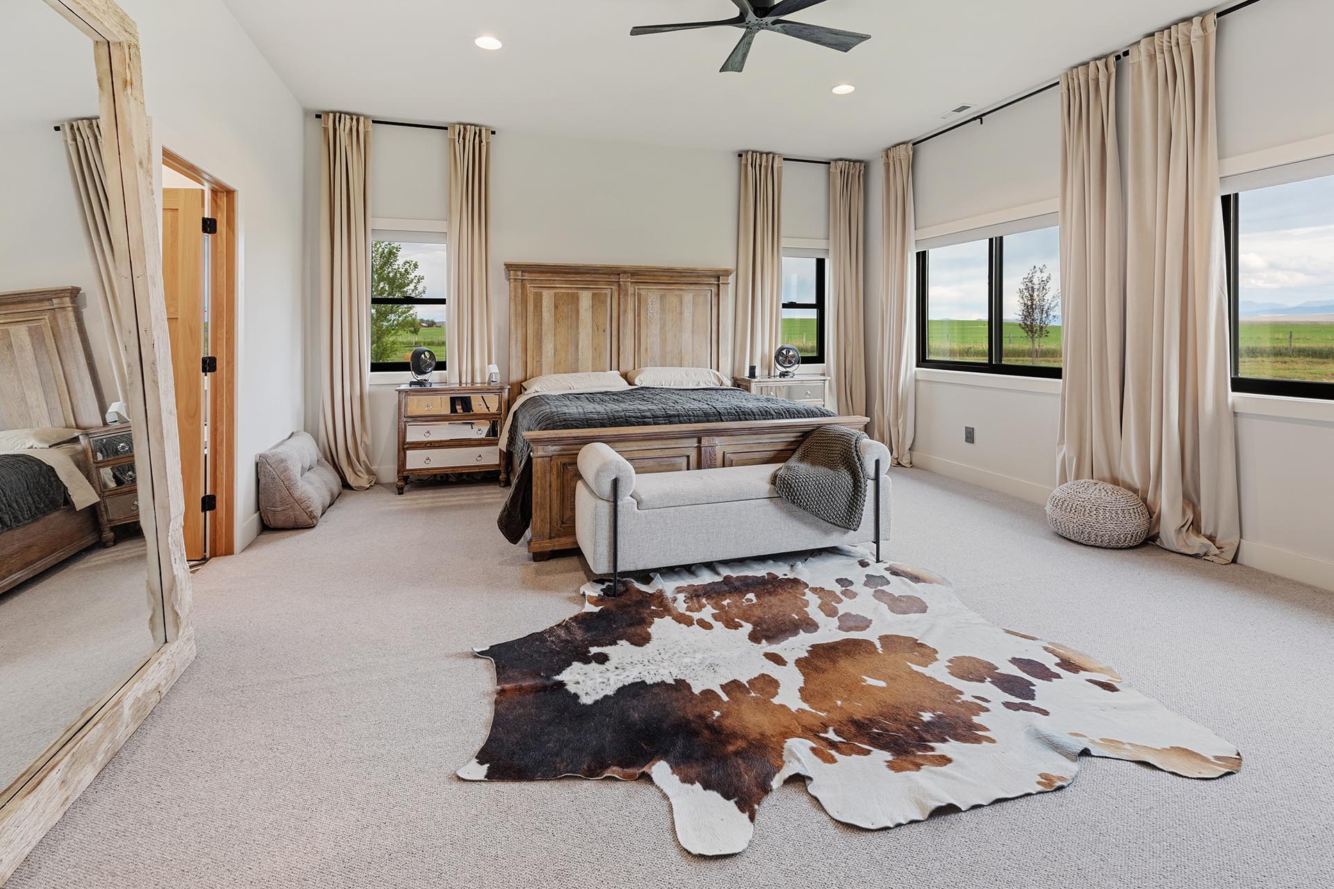 bedroom with scenic view montana hollowtop homestead