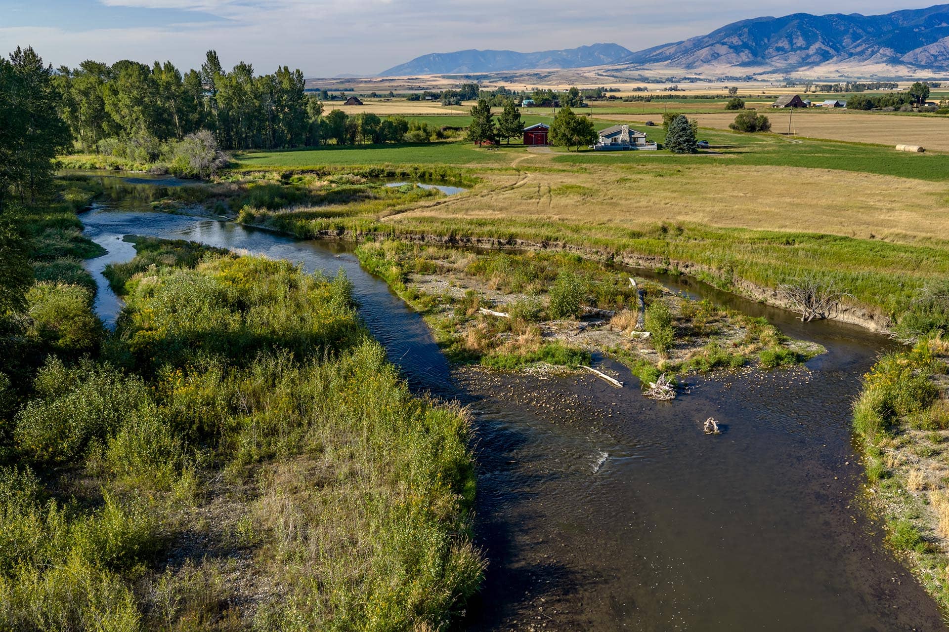 braided river frontage land montana east gallatin riverlands