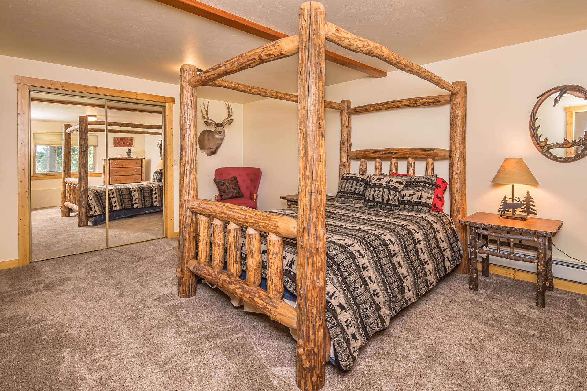 cabin style bedroom property montana elk ranch
