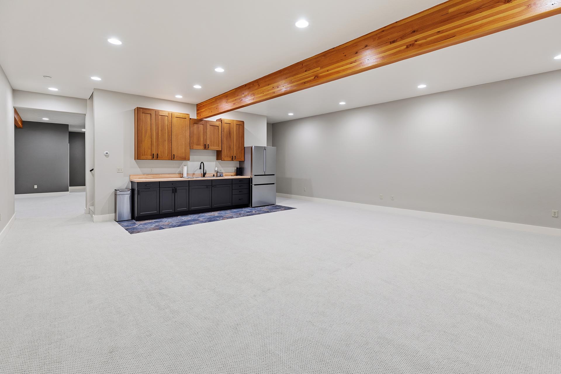 finished basement entertainment space montana hollowtop homestead
