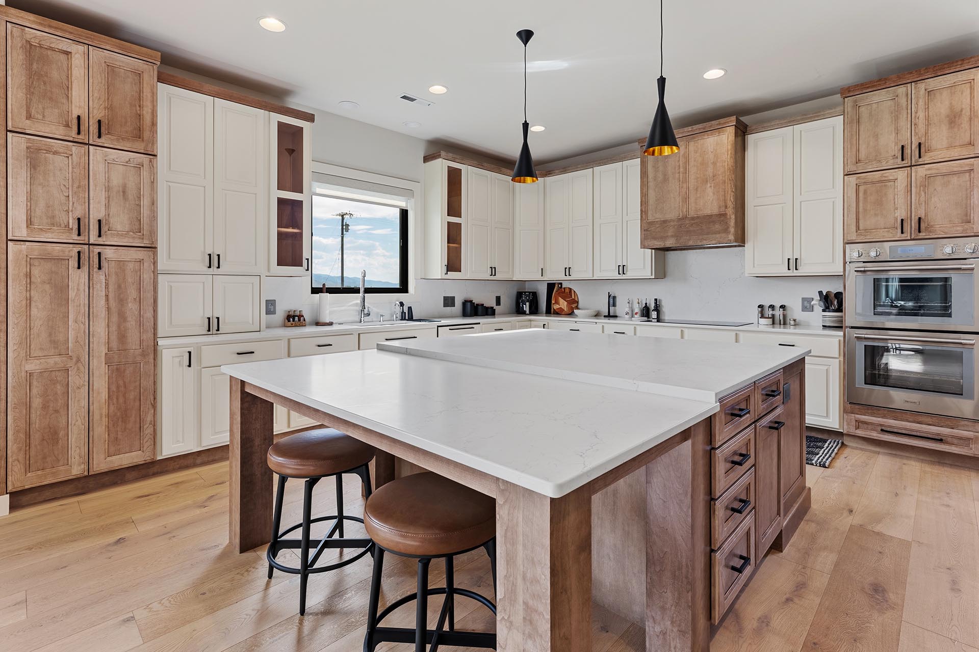 kitchen with mountain views for sale montana hollowtop homestead