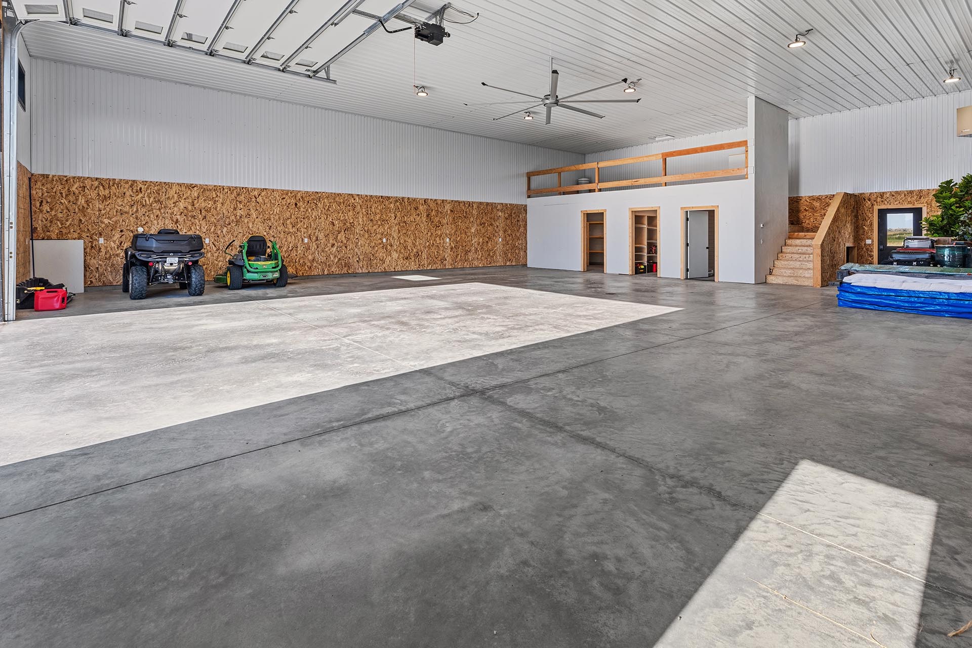 large shop interior with loft montana hollowtop homestead
