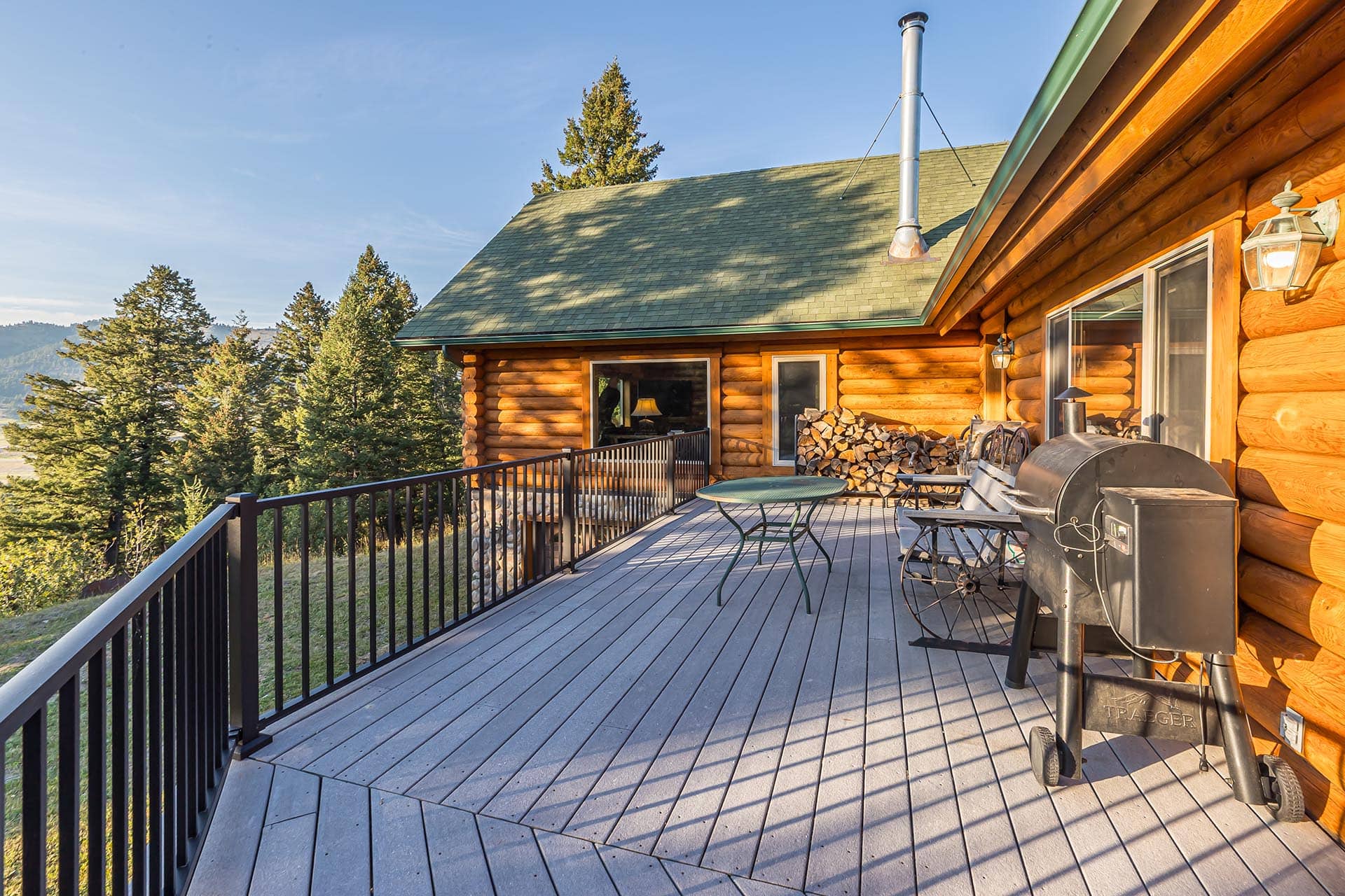 log home deck for sale montana elk ranch