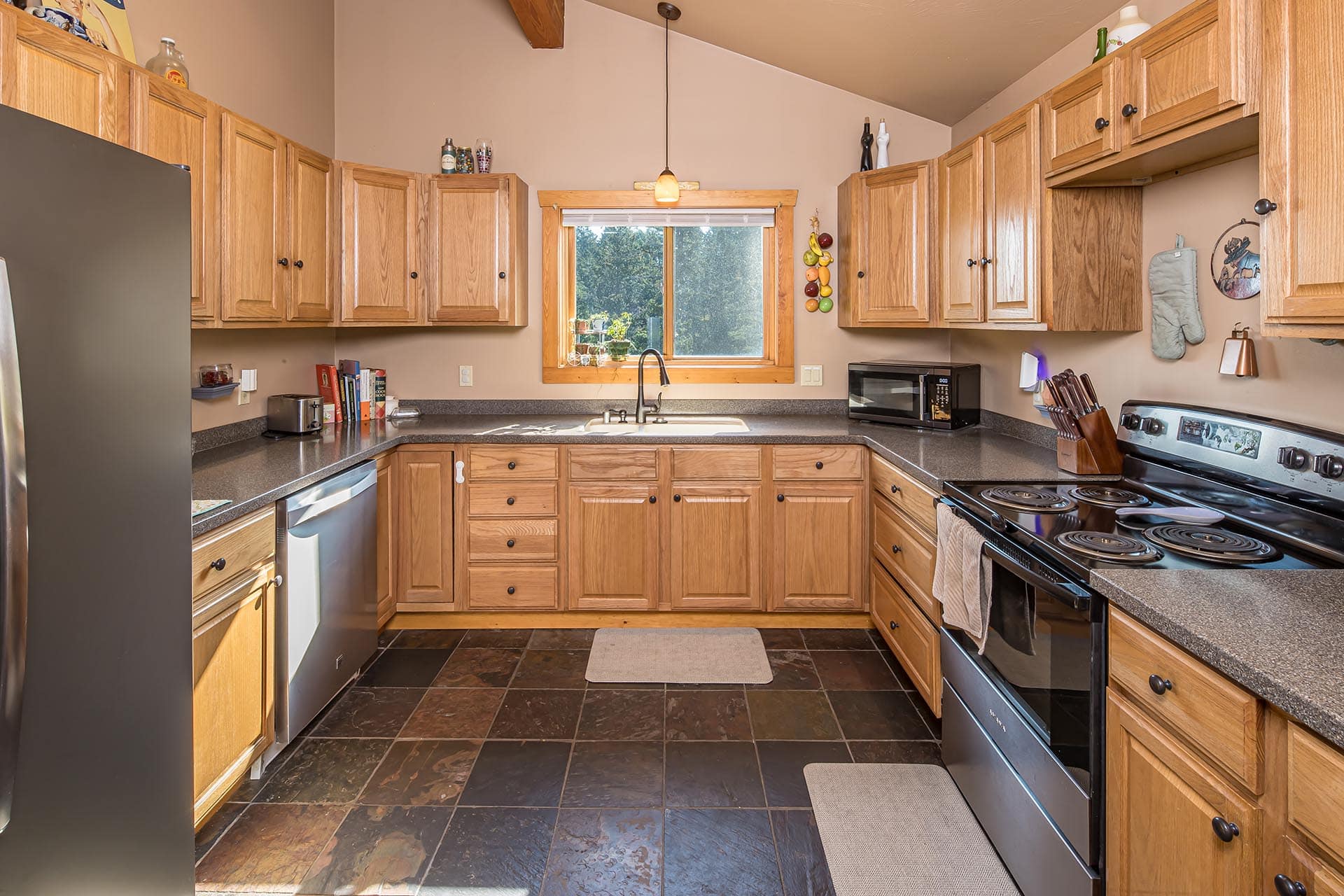 log home kitchen interior montana elk ranch