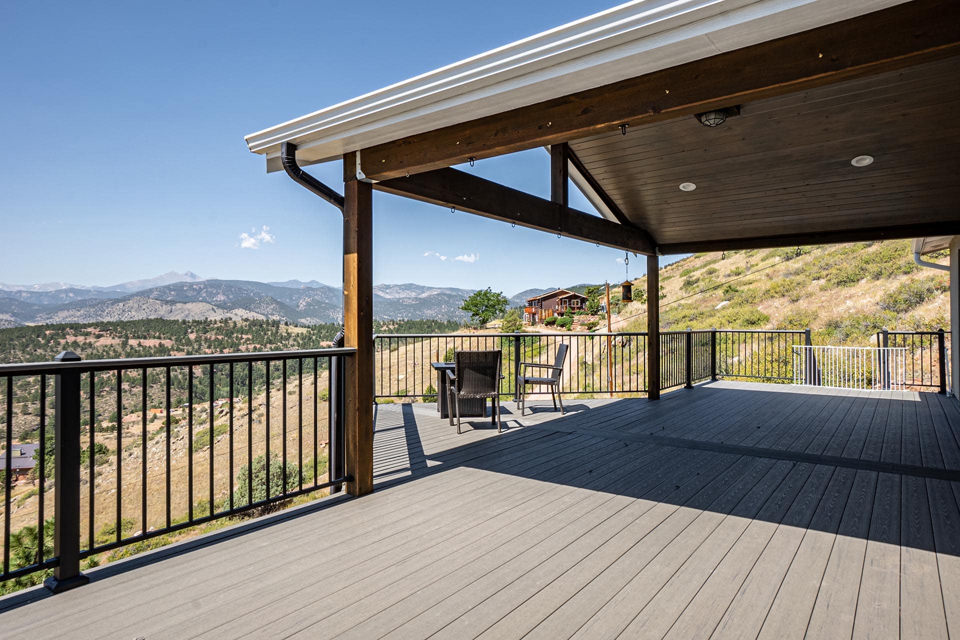 luxury home deck with mountain views colorado boulder county vistas
