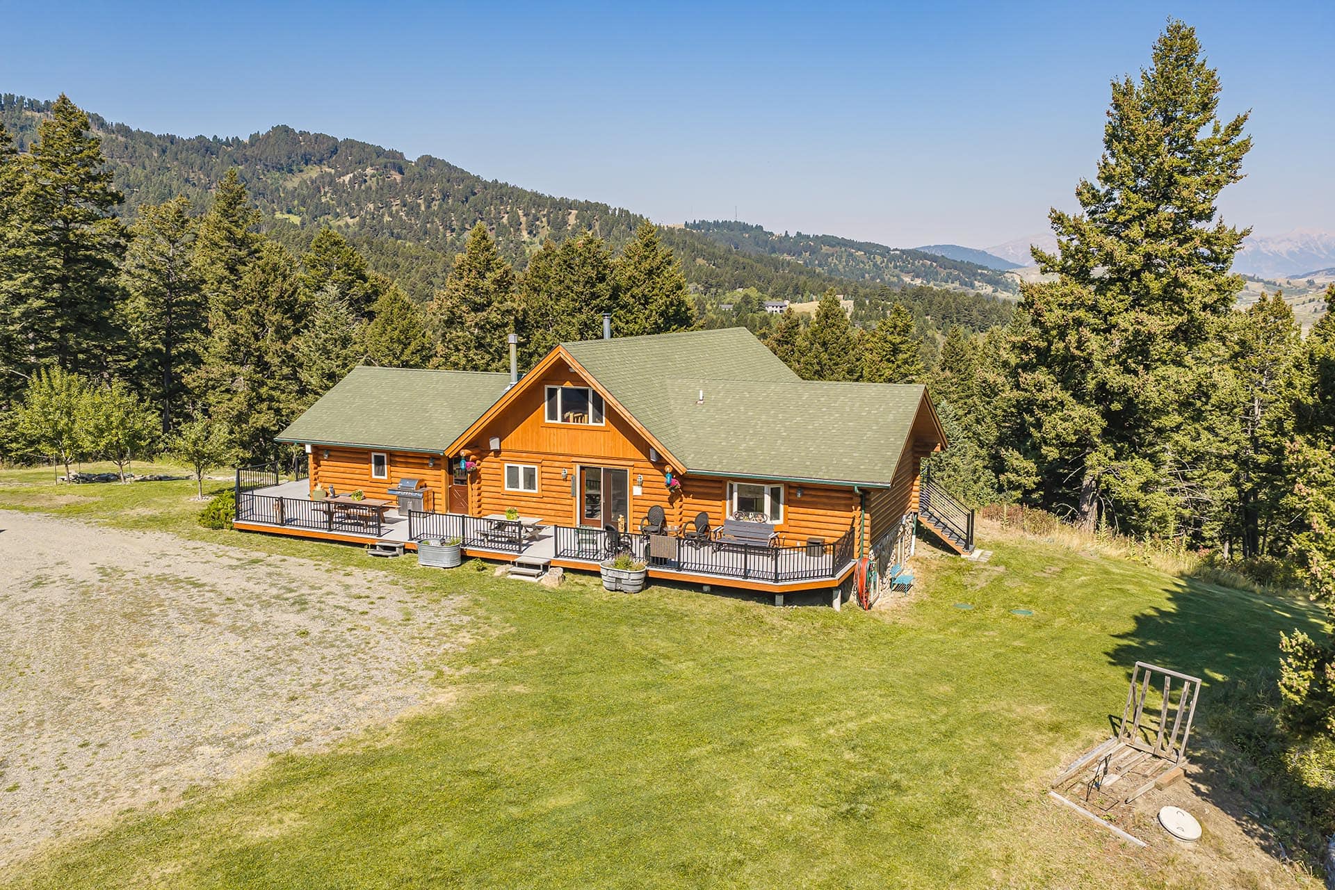 mountain land with log home for sale montana elk ranch