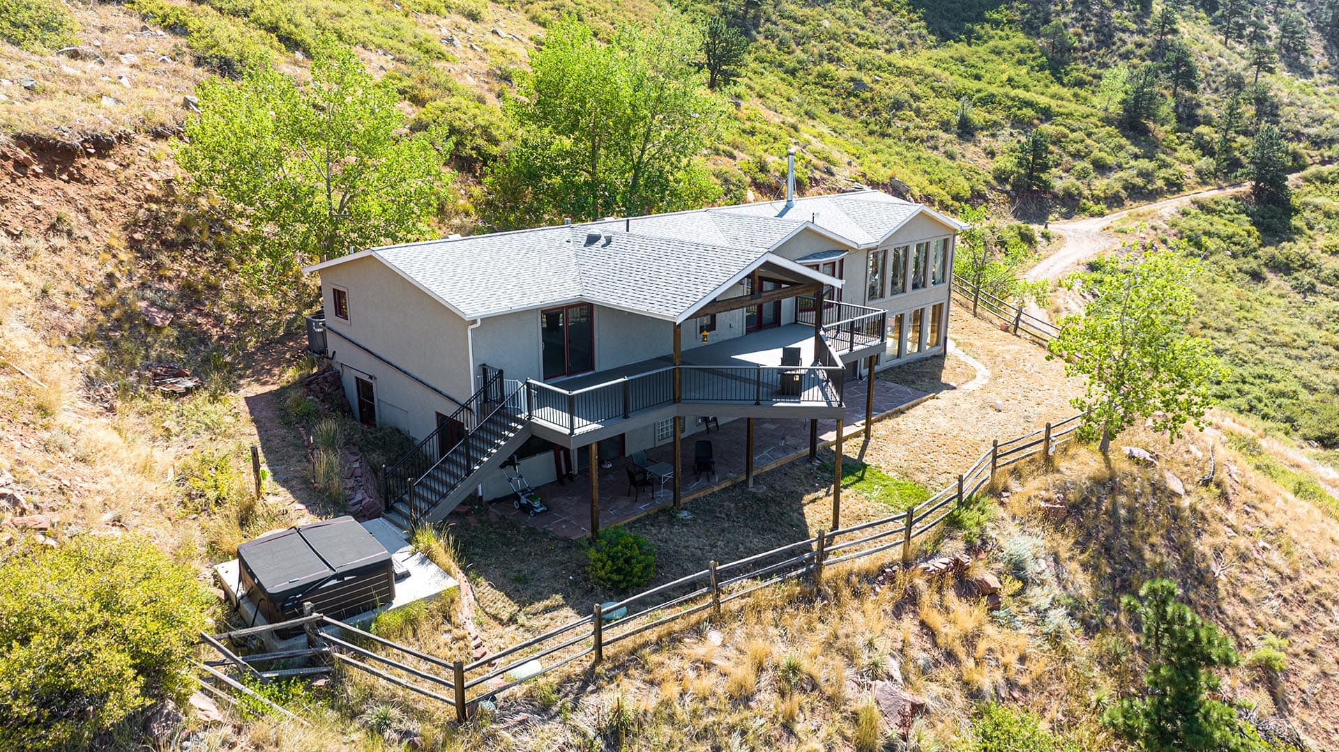 mountain property for sale with hot tub colorado boulder county vistas