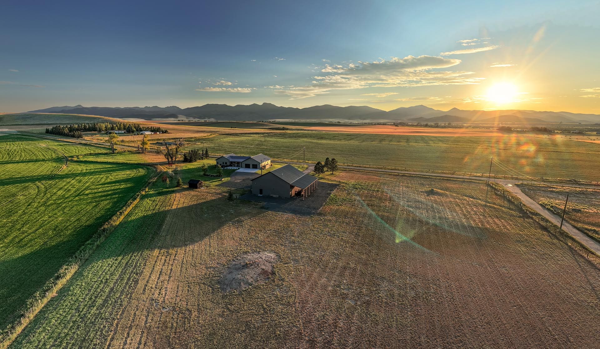 mountain view property at sunset montana hollowtop homestead
