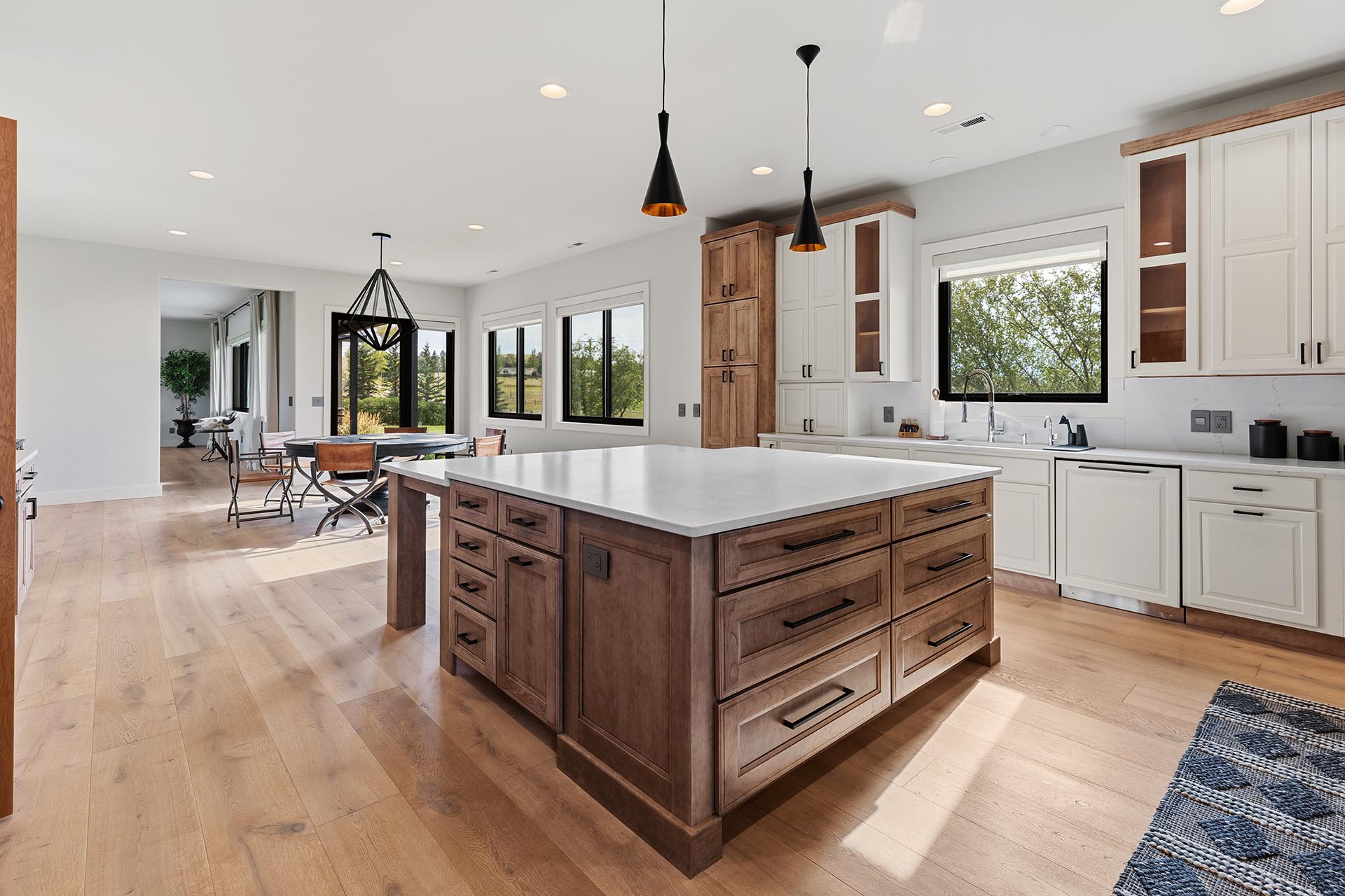 open concept kitchen dining area montana hollowtop homestead