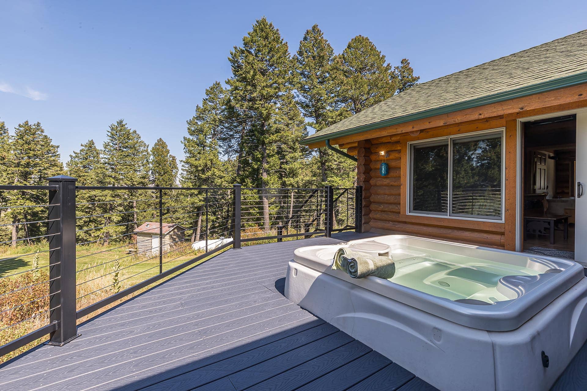 outdoor hot tub deck montana elk ranch
