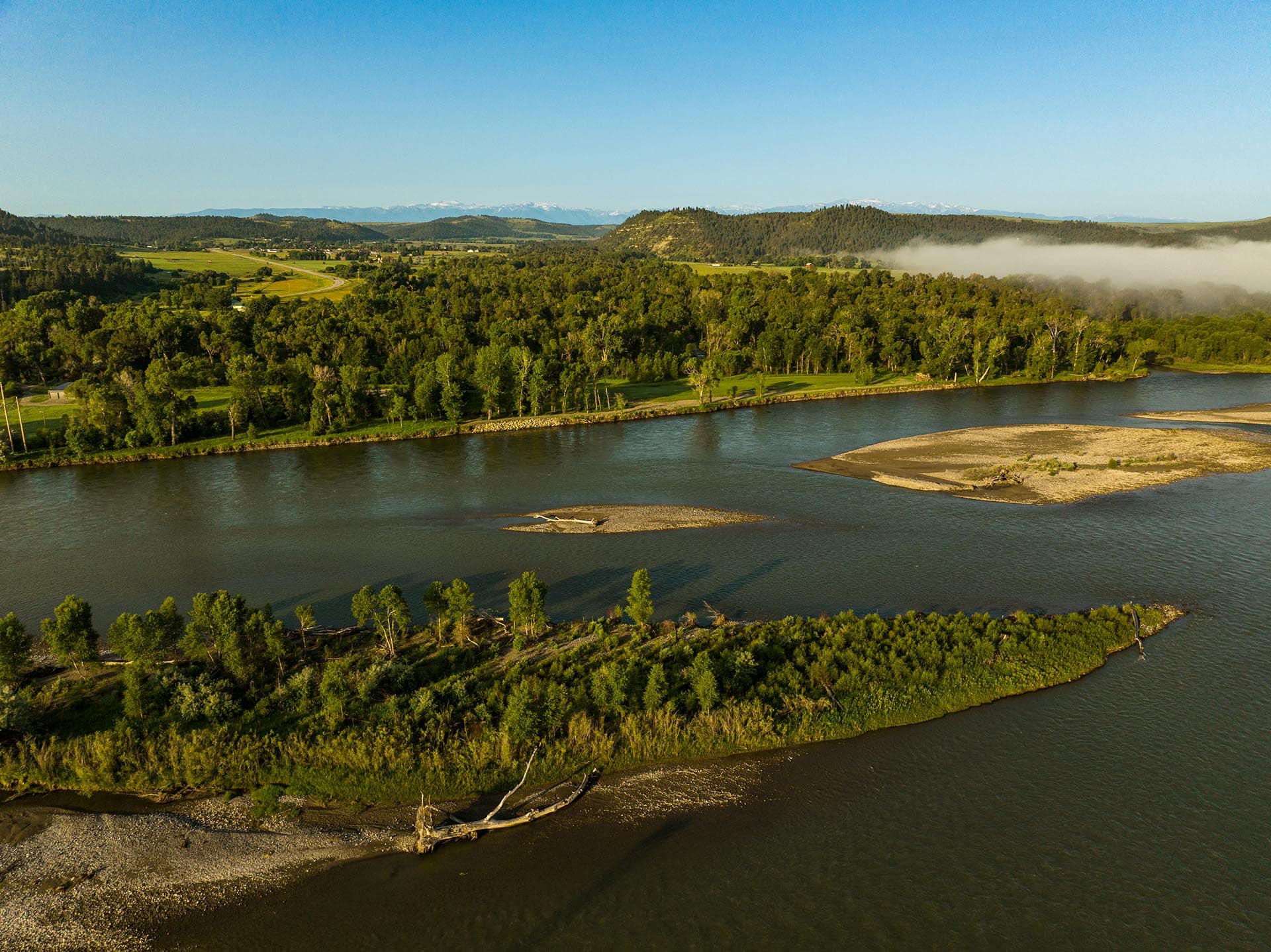 river frontage with mountain views montana stillwater yellowstone confluence ranch