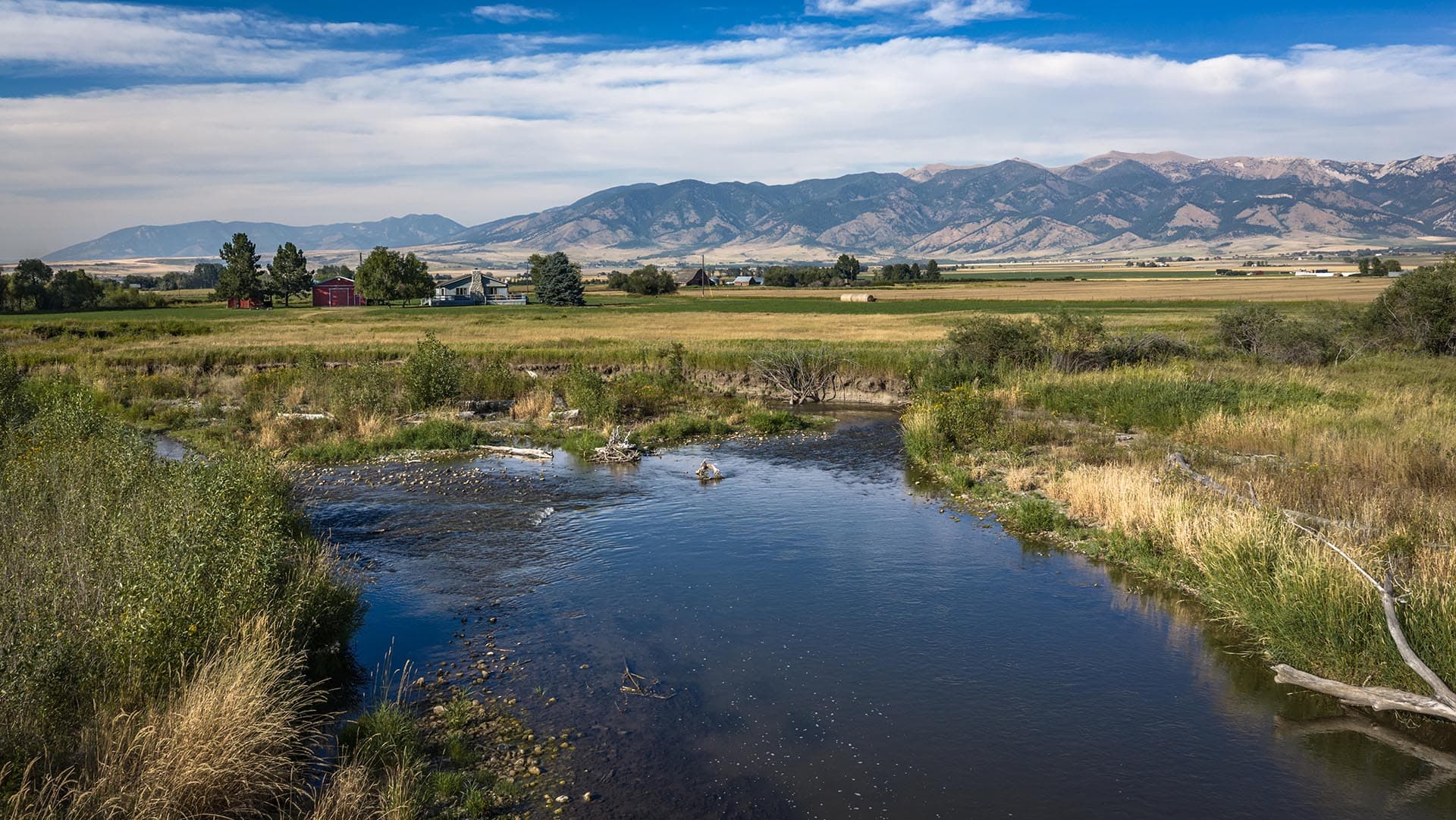 rural farm land for sale with mountain views montana east gallatin riverlands