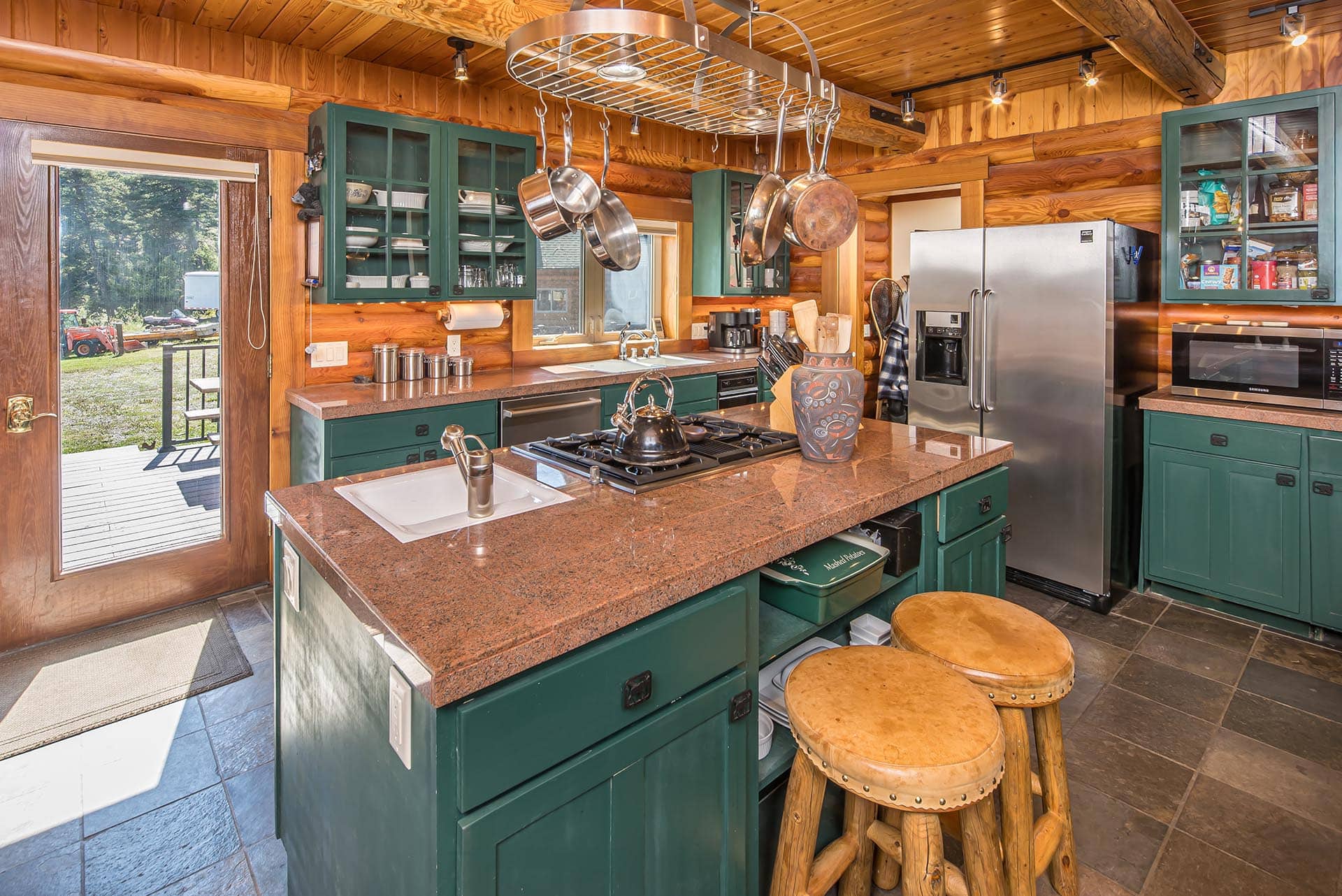 rustic kitchen interior montana elk ranch