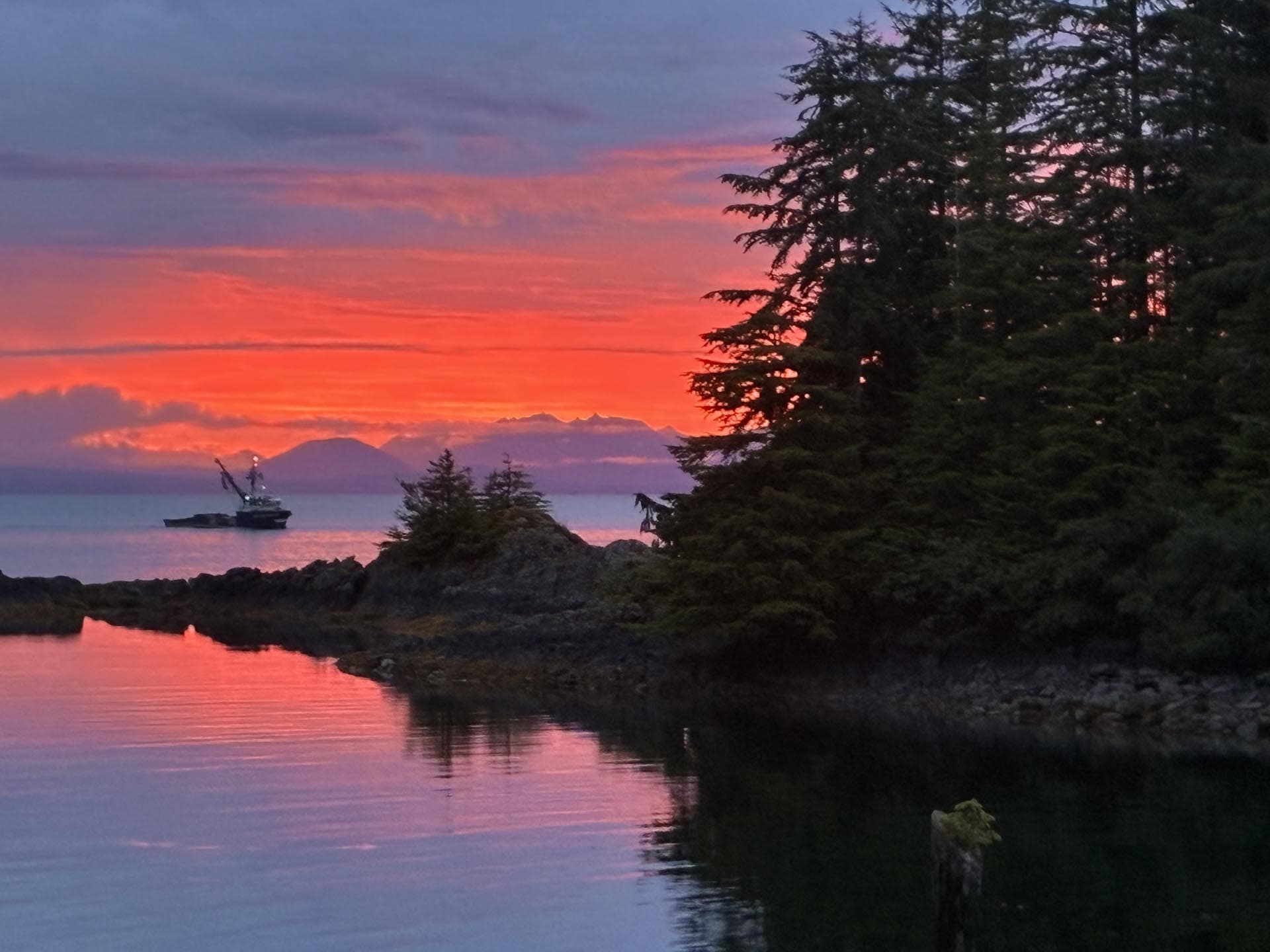 sunset alaska mertz island