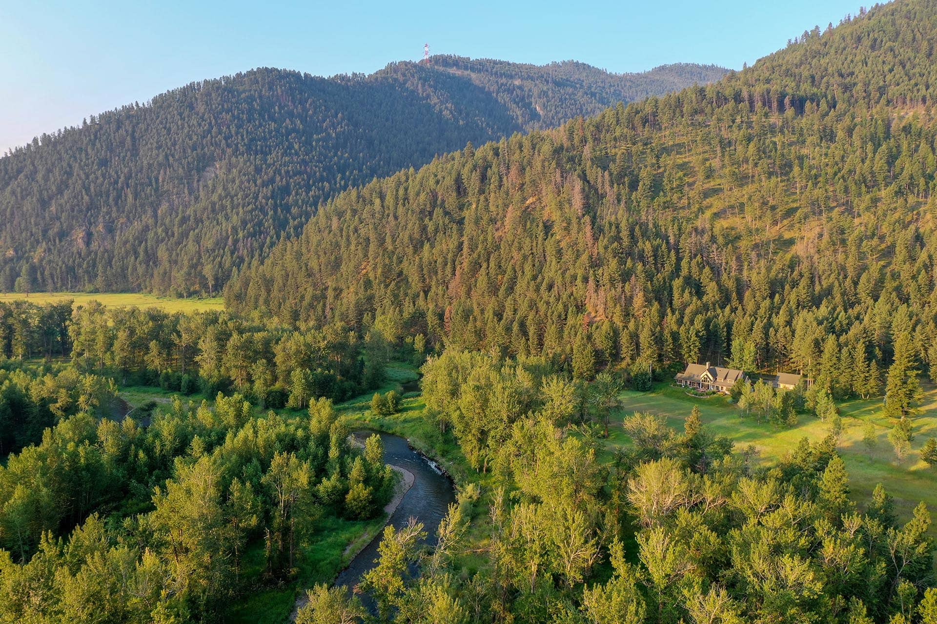 wooded mountain creek montana rock clark ranch
