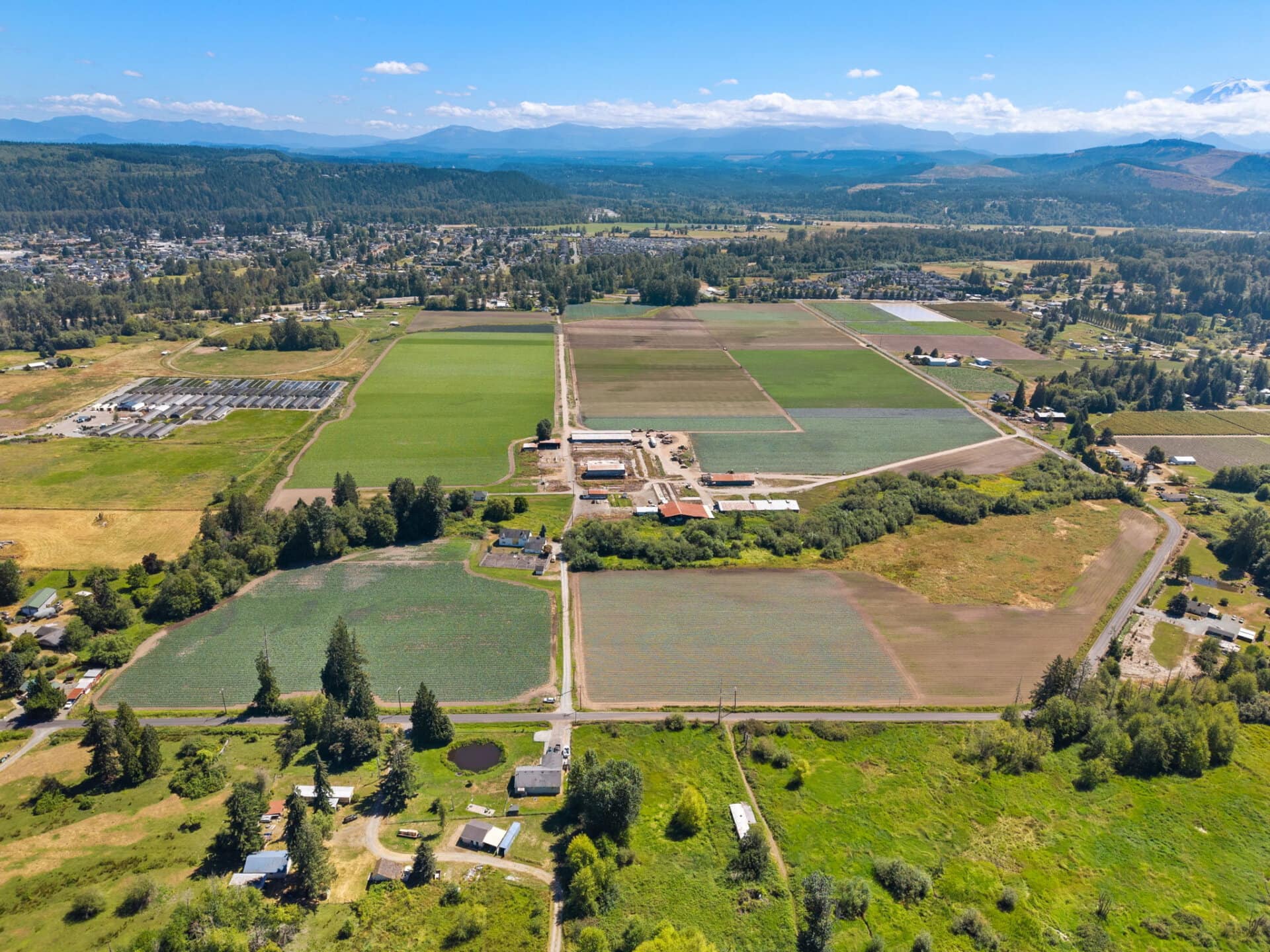 Overhead view of production farm for sale Washington Mountain Harvest Farm