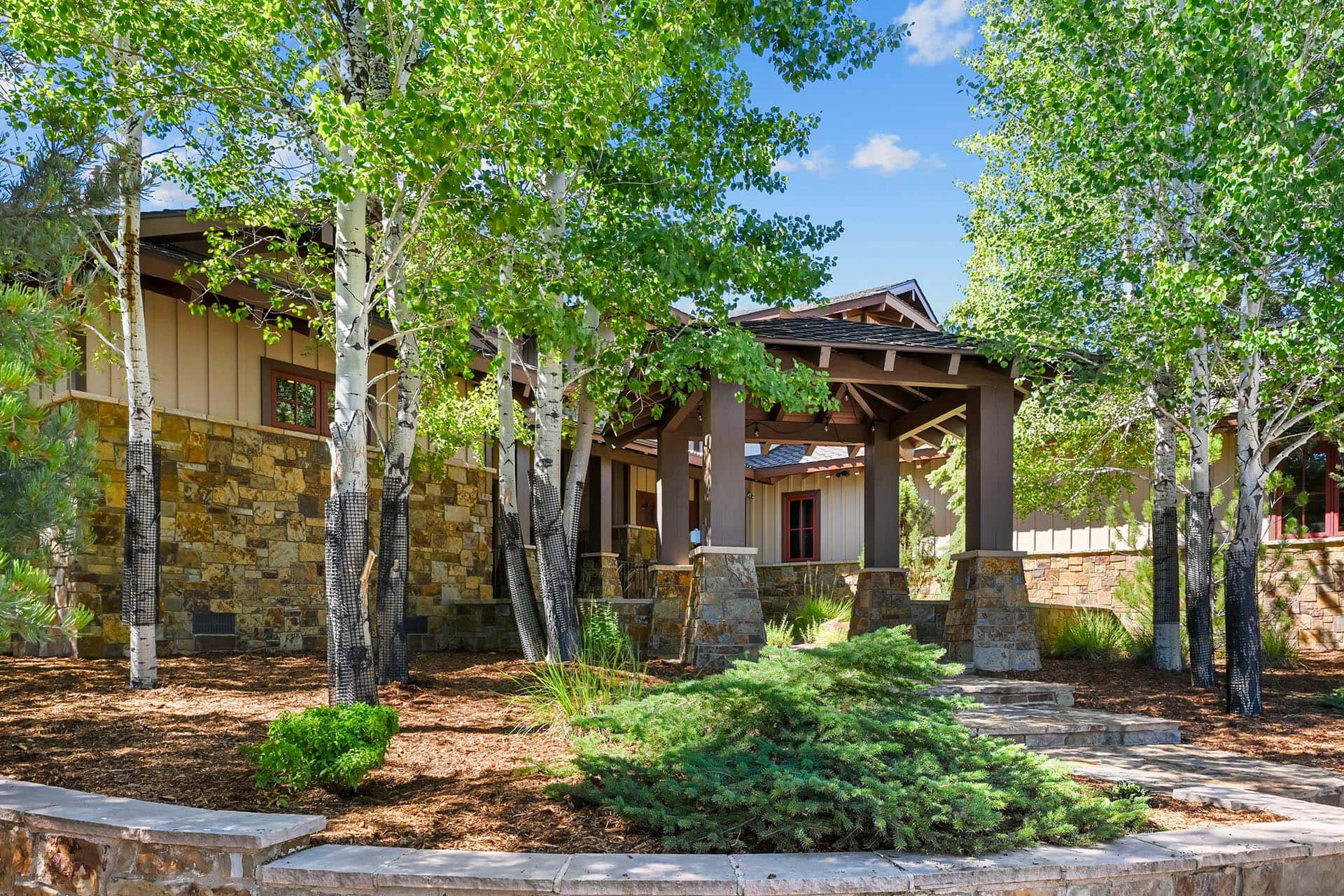 aspen tree home exterior residential estate colorado collegiate peaks ranch