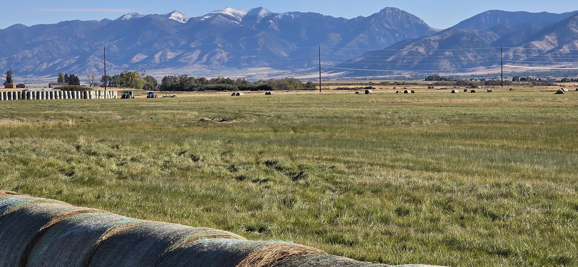 baled hay farming land for sale with mountain views montana west bozeman homestead