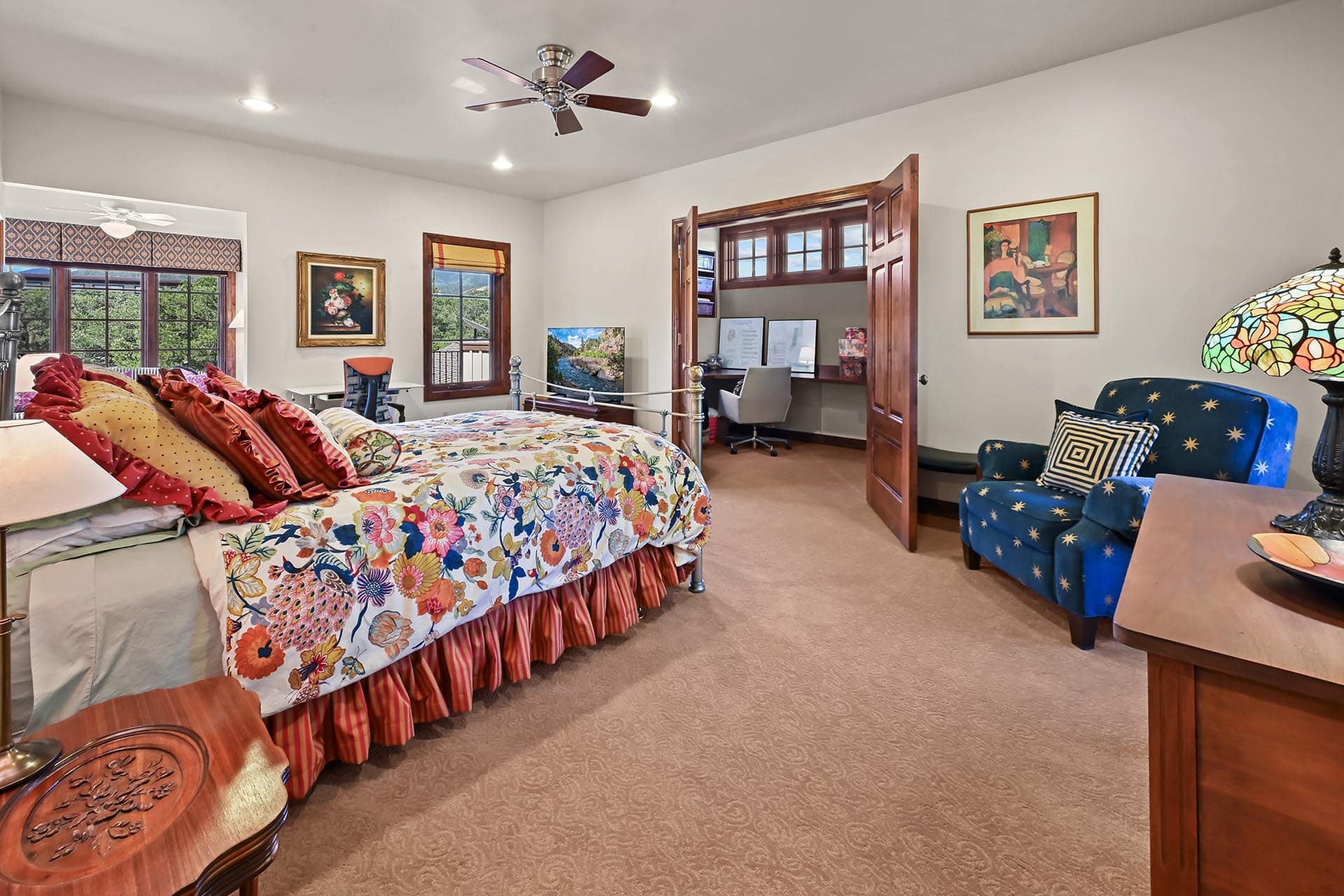 bedroom with office space residential estate colorado collegiate peaks ranch