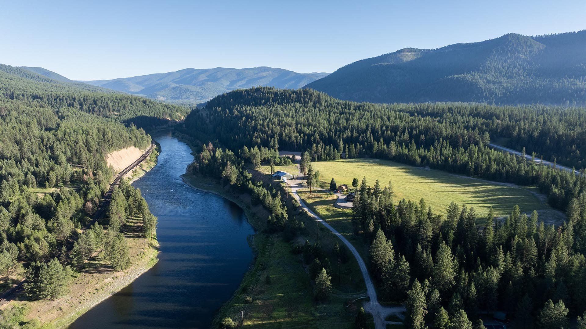 clark fork homestead aerial montana clark fork timeless river retreat