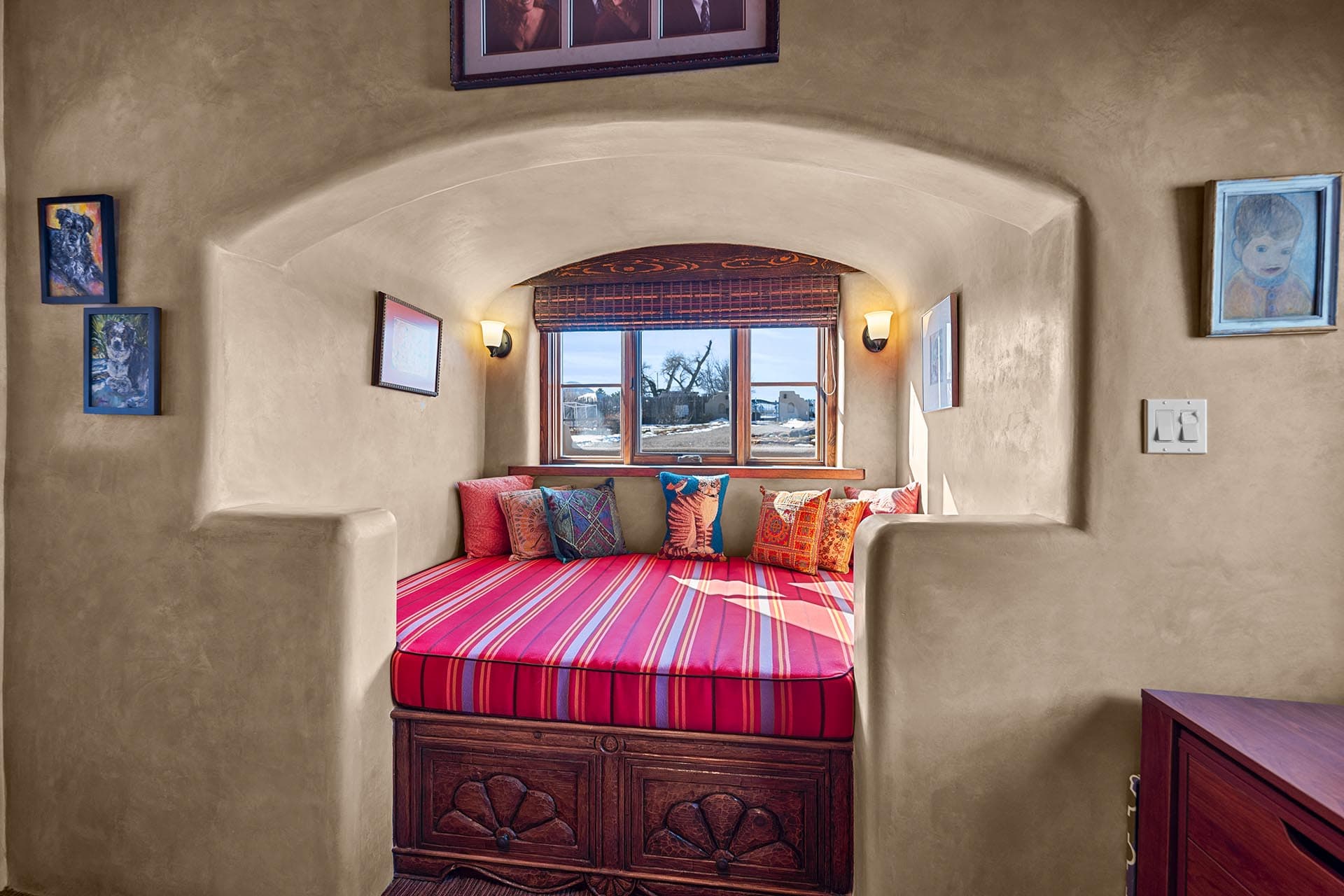 cozy built in daybed nook new mexico hacienda de suenos