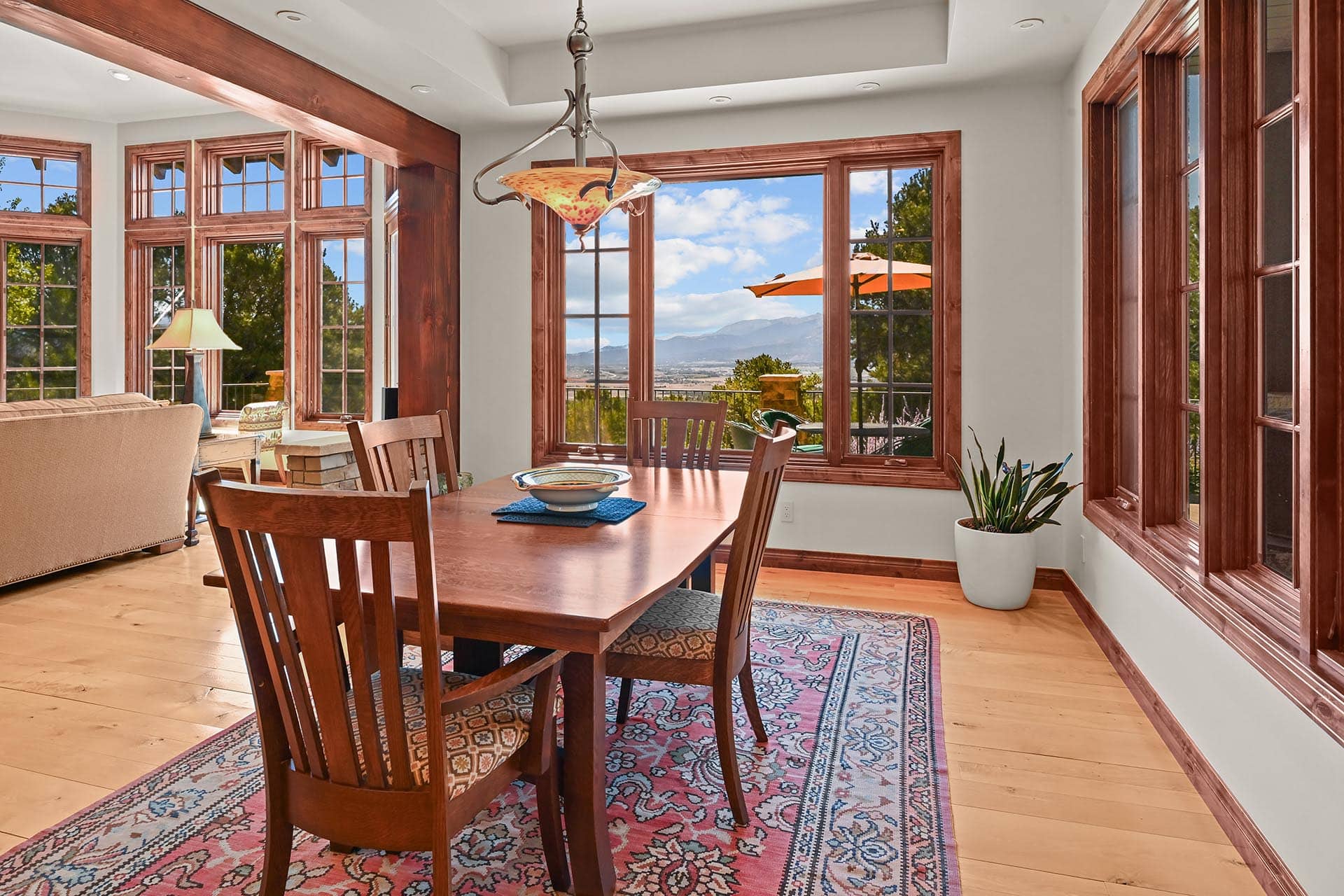 dining room mountain view residential estate colorado collegiate peaks ranch