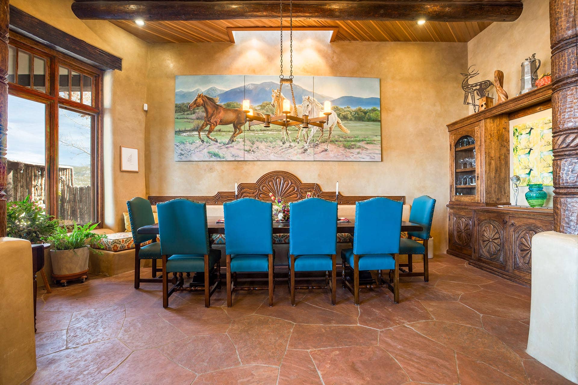 elegant dining room interior new mexico hacienda de suenos