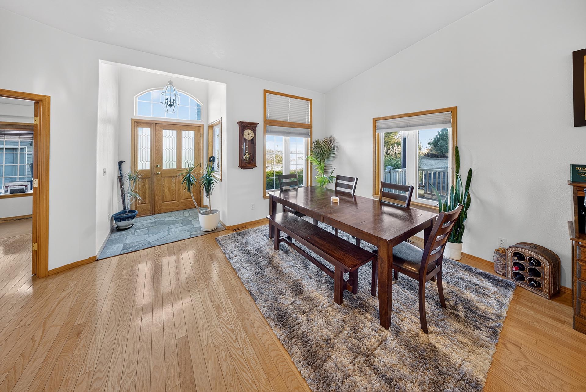 foyer entrance with dining table setting idaho apple ridge farmstead