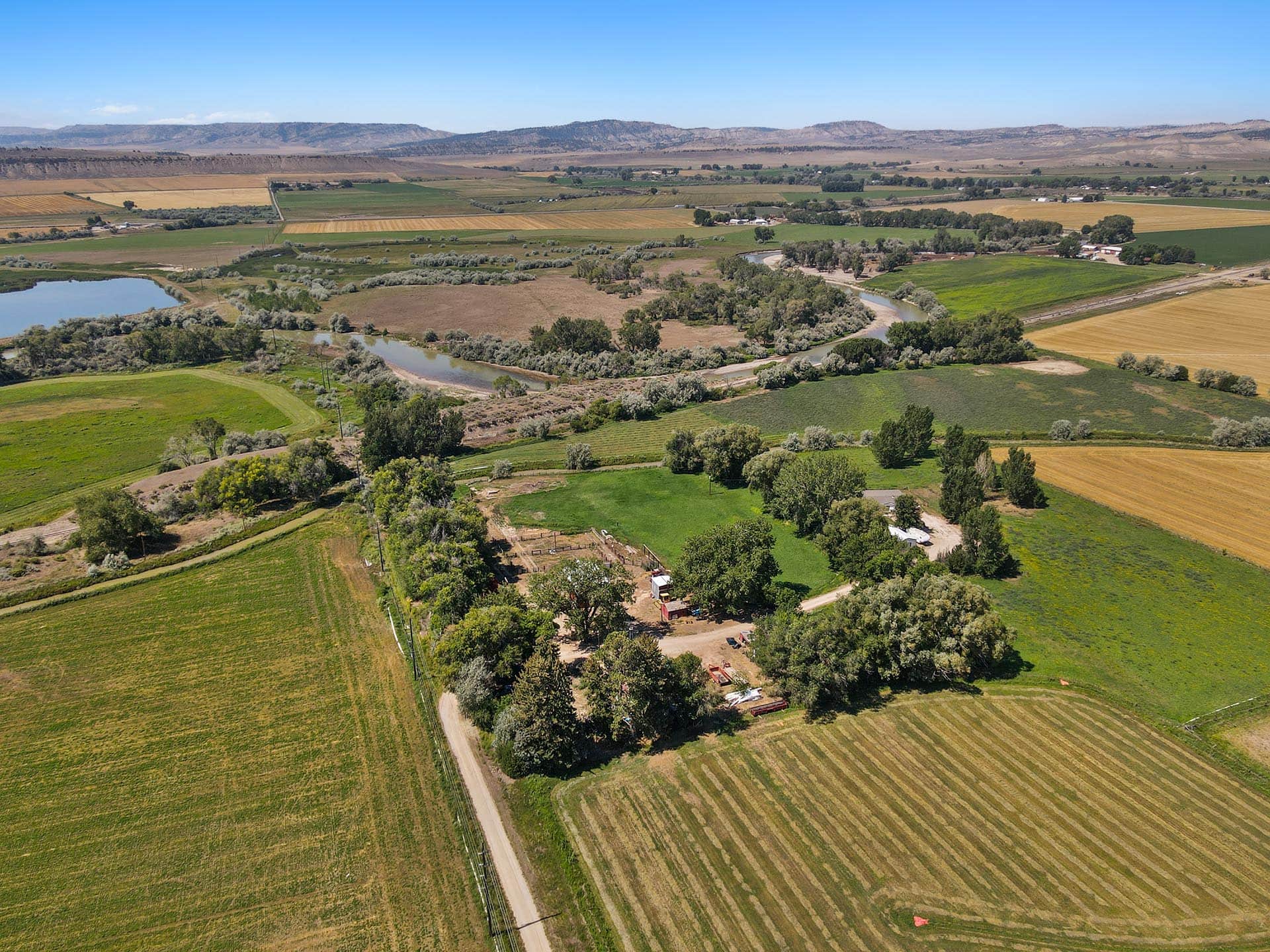 grand view of lower property and DU area Montana Clarks Fork Waterfowl Camp