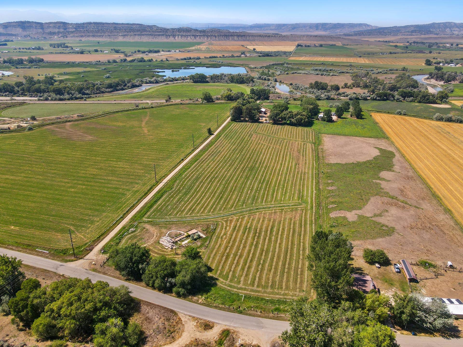 hay strips Montana Clarks Fork Waterfowl Camp
