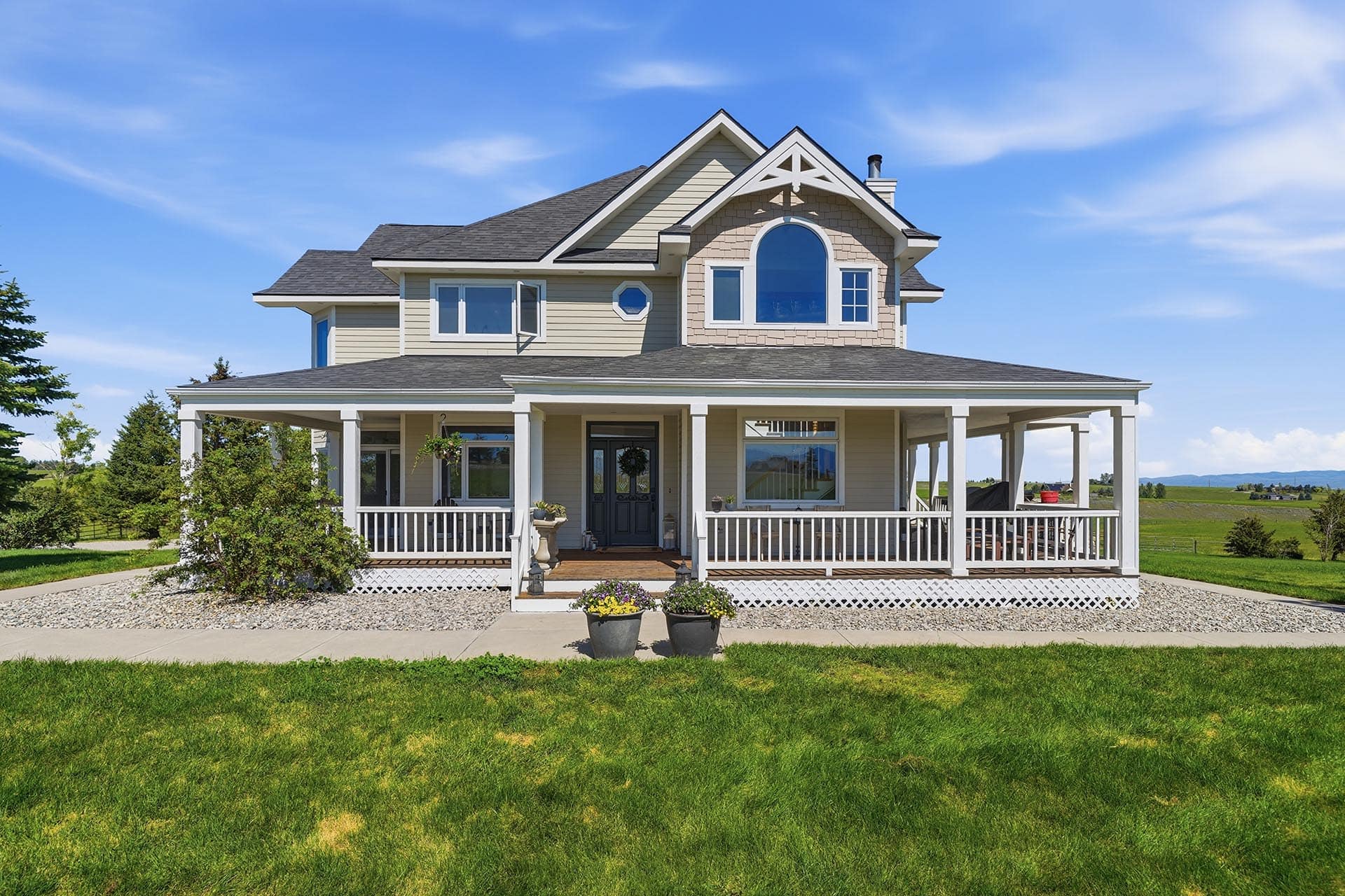 house with wrap around porch montana trailcrest horse property
